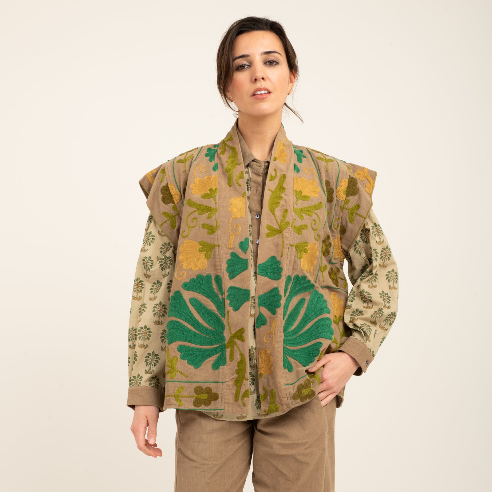 Maelis Jacket Velvet 100% Cotton - Beige BEIGE