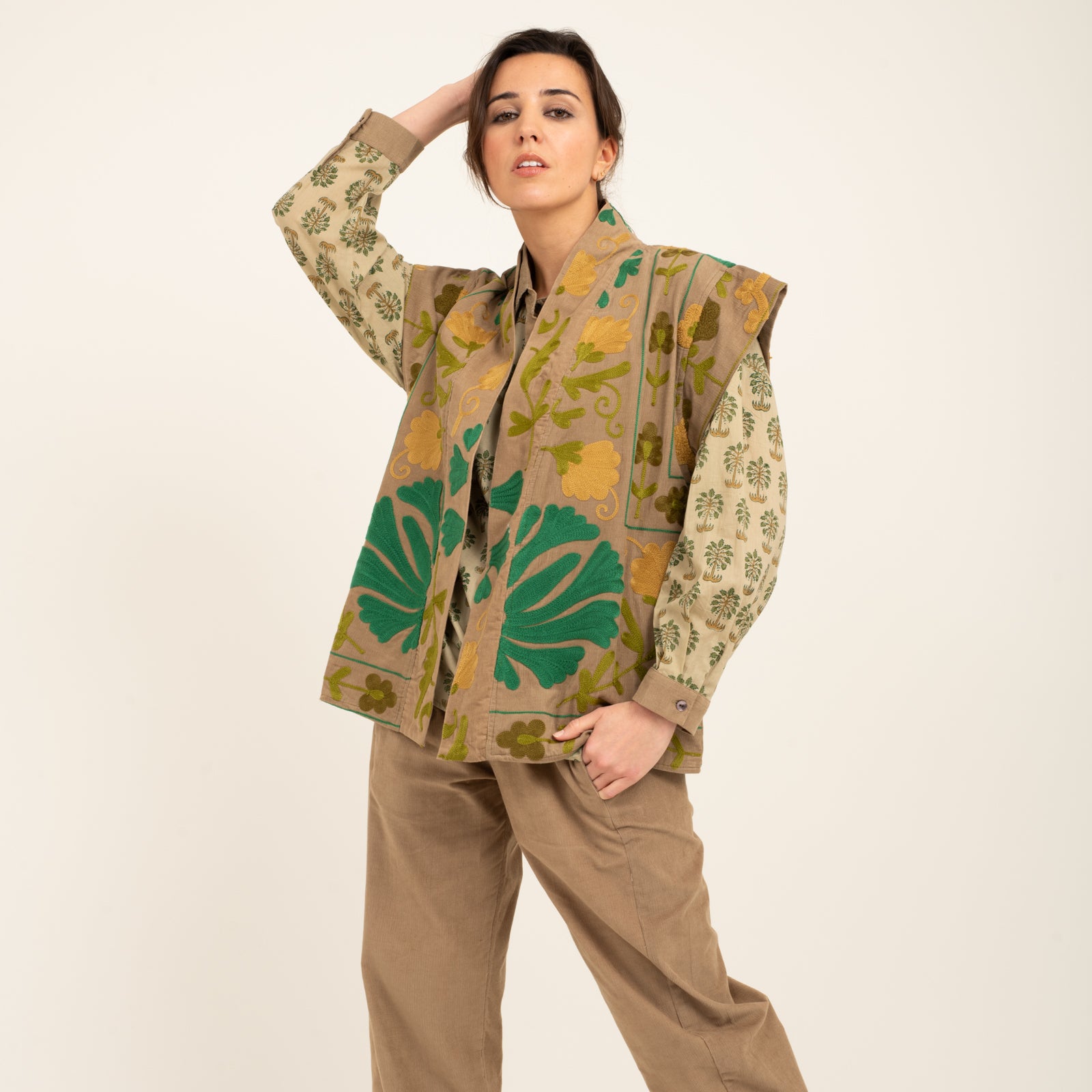 Maelis Jacket Velvet 100% Cotton - Beige BEIGE
