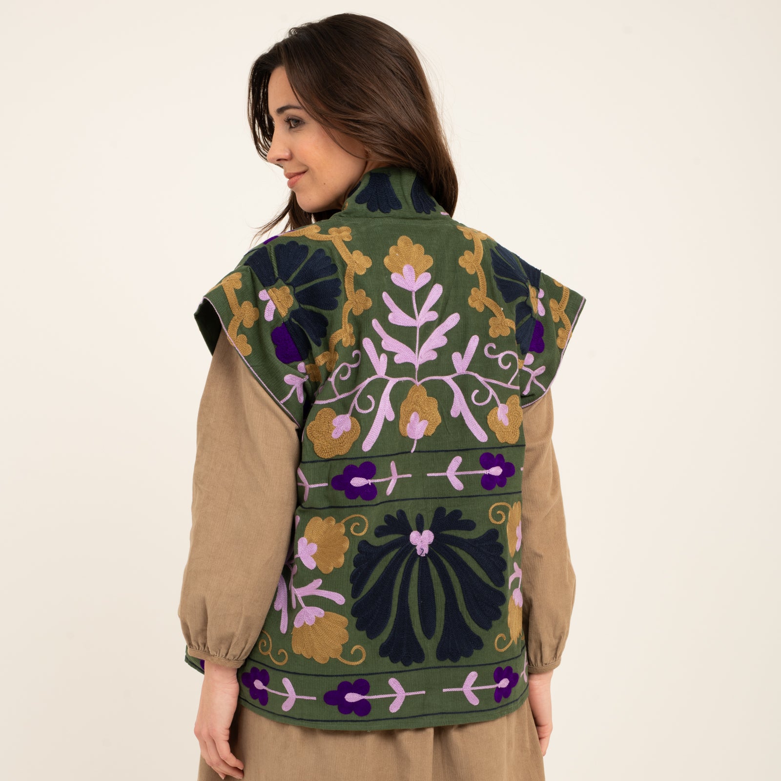 Maelis Jacket Velvet 100% Cotton - Green GREEN