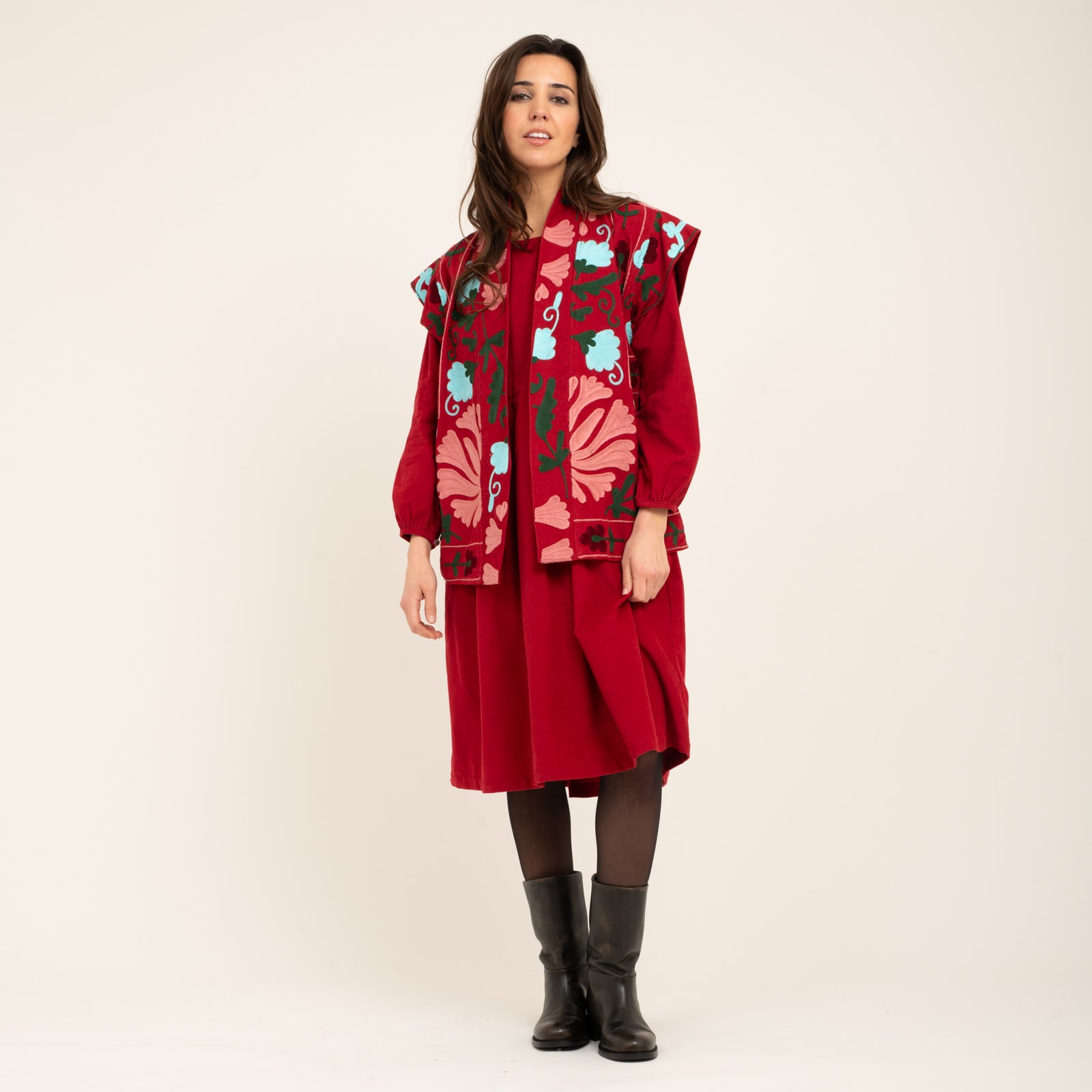 Maelis Jacket Velvet 100% Cotton - Red RED