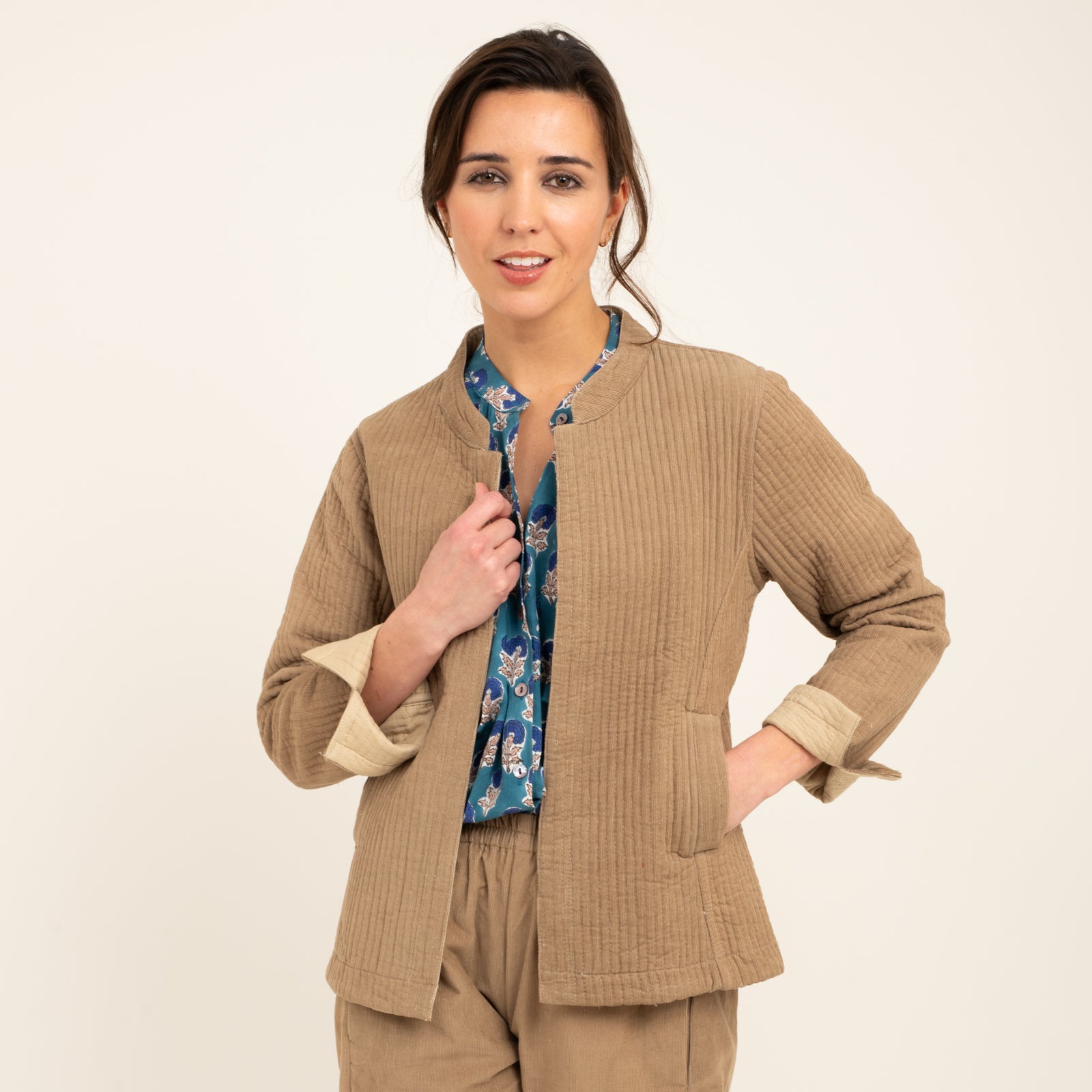 Jaya Jacket Velvet 100% Coton - Beige BEIGE