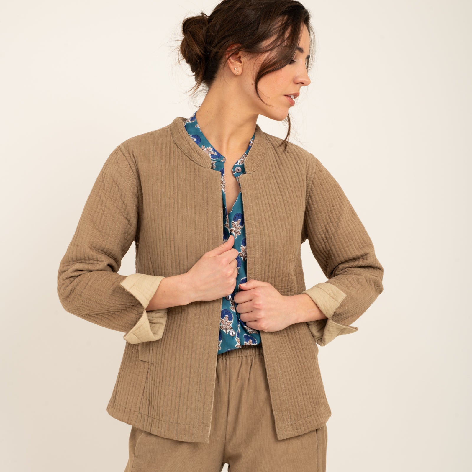 Jaya Jacket Velvet 100% Coton - Beige BEIGE