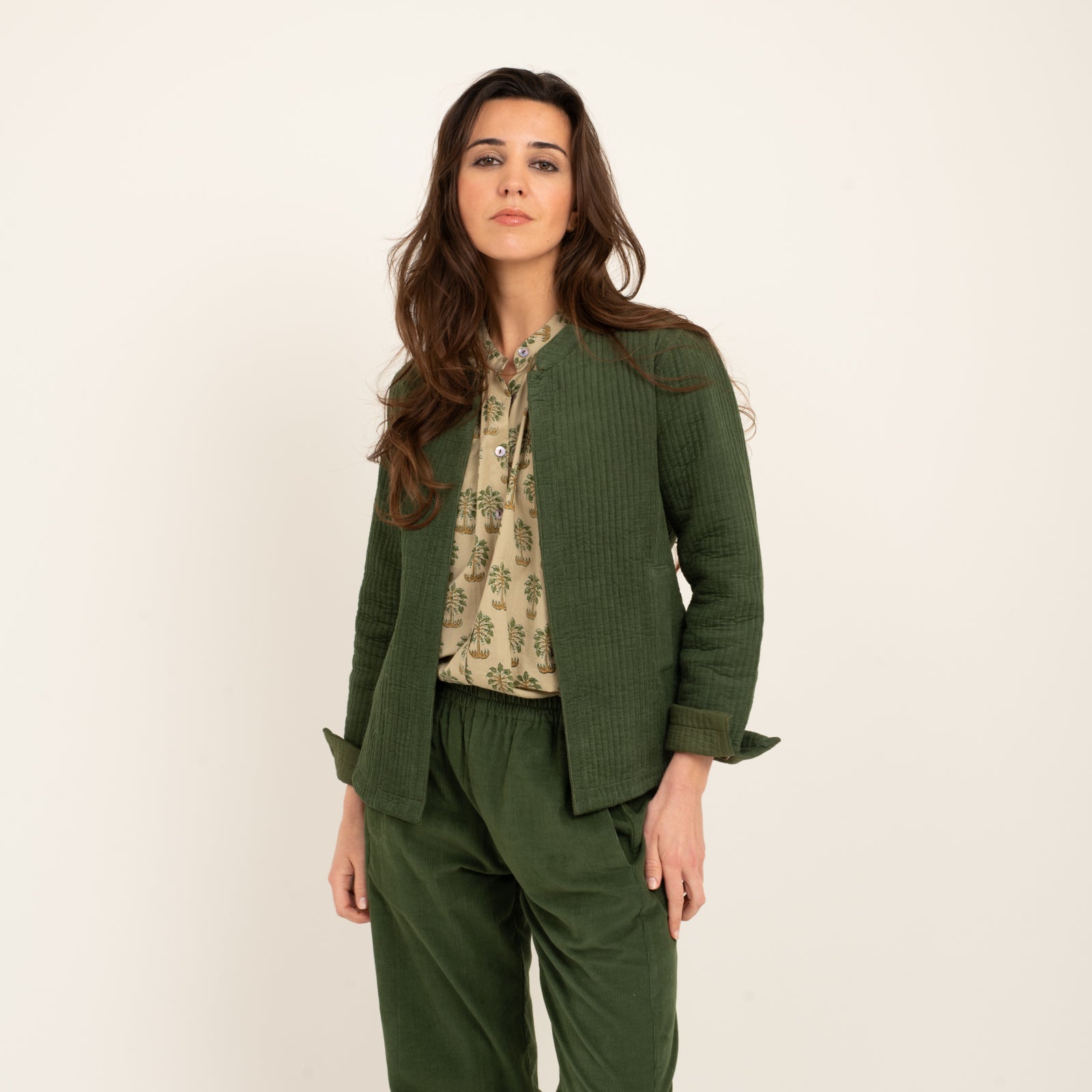 Jaya Jacket Velvet 100% Coton - Green GREEN