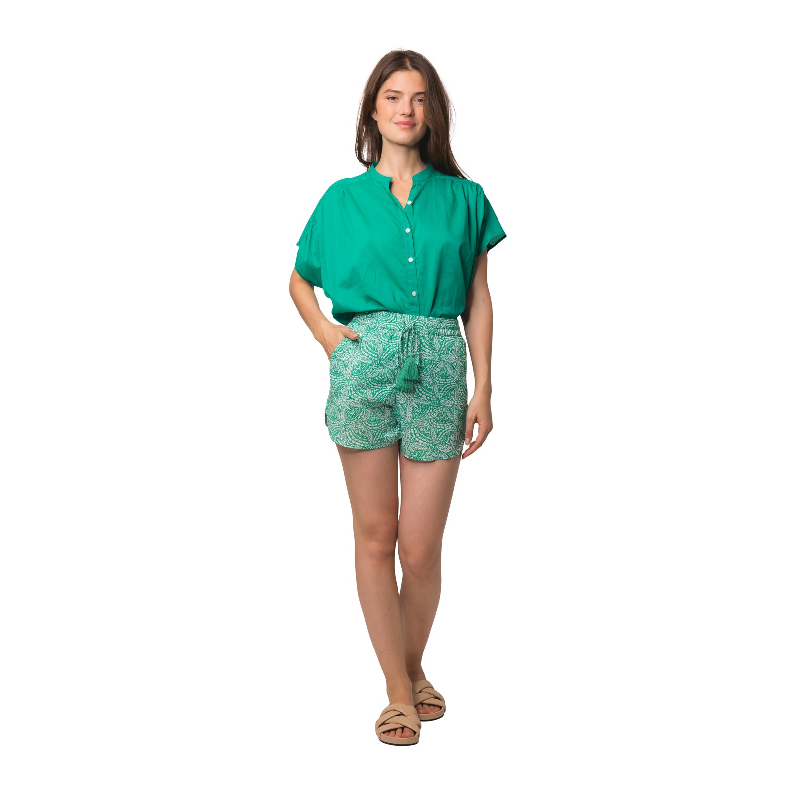 Ava Shorts Iranja 100% Coton - Green GREEN