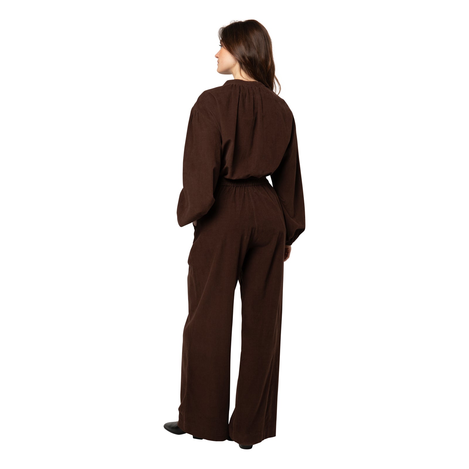 Jane Trousers Velvet 100% Coton - Brown BROWN