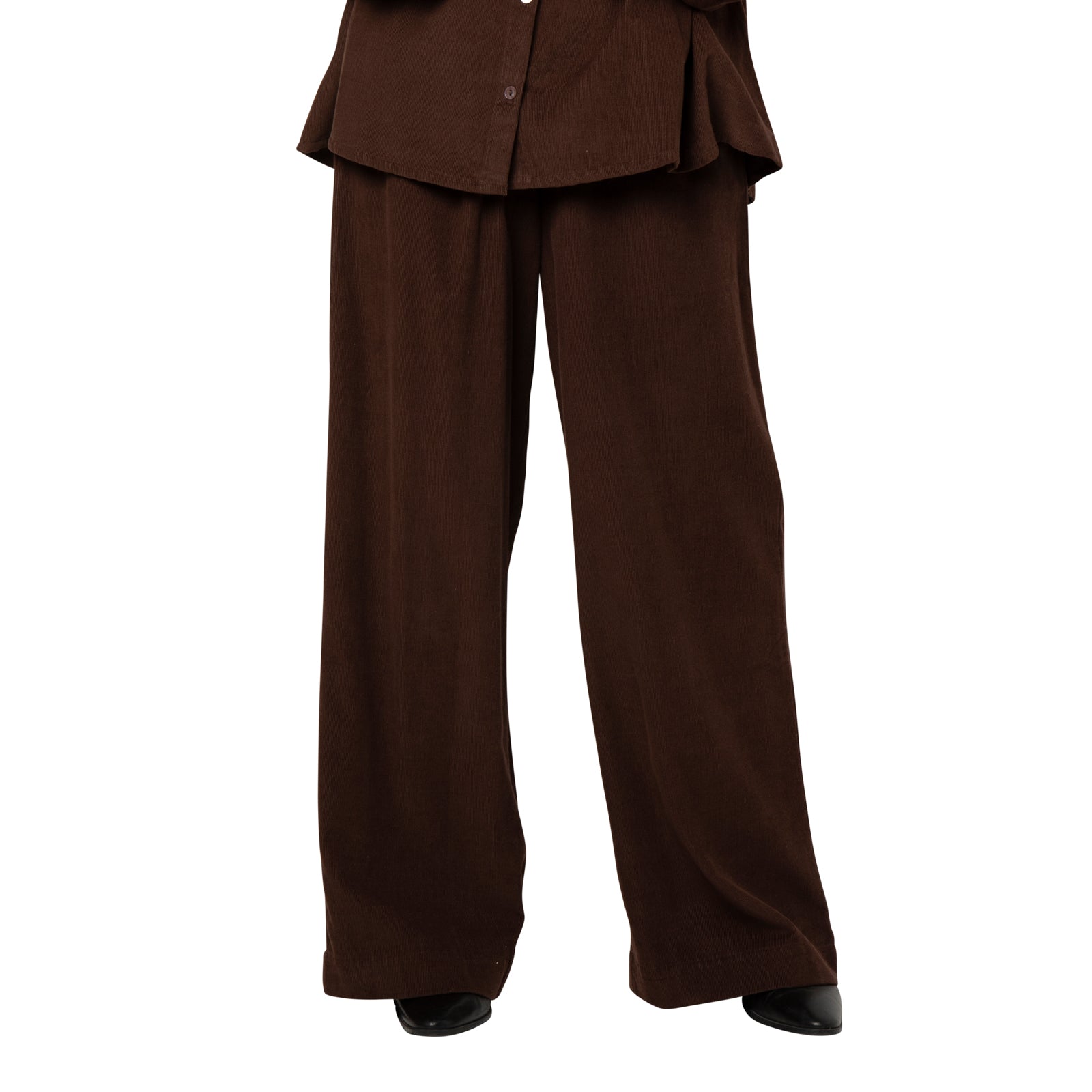 Jane Trousers Velvet 100% Coton - Brown BROWN