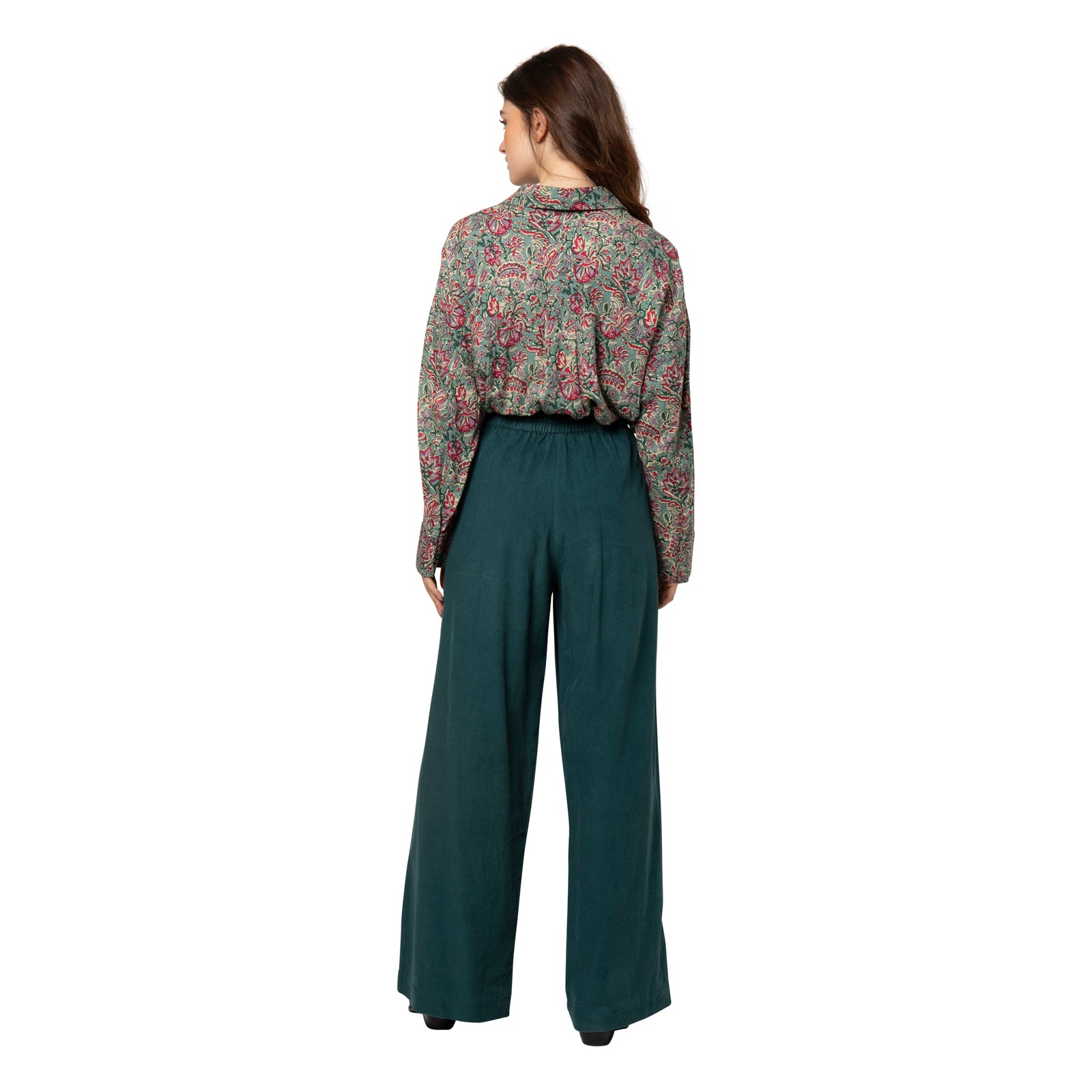 Jane Trousers Velvet 100% Coton - Green GREEN