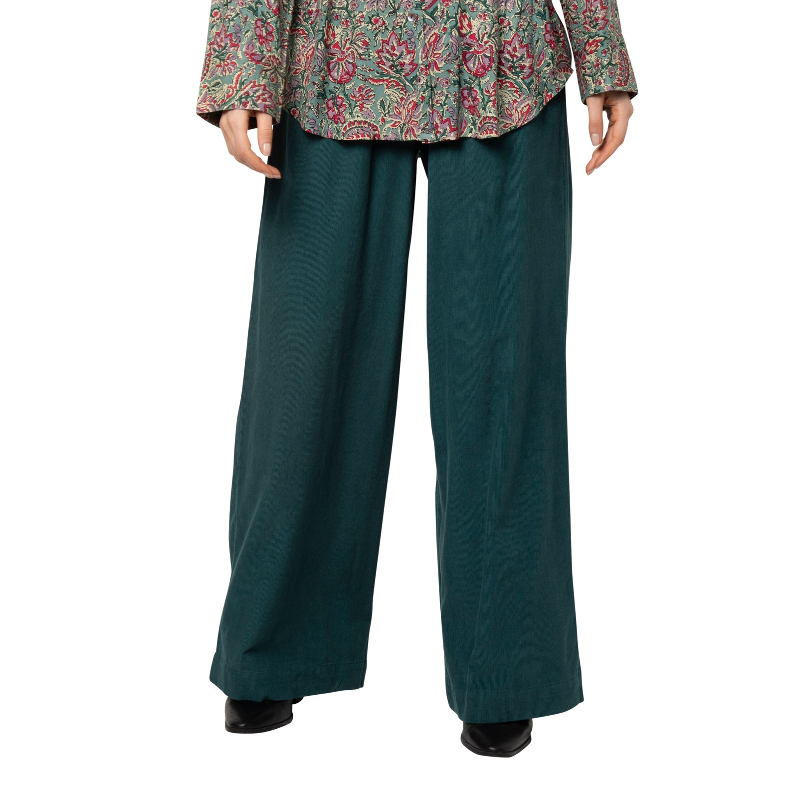 Jane Trousers Velvet 100% Coton - Green GREEN