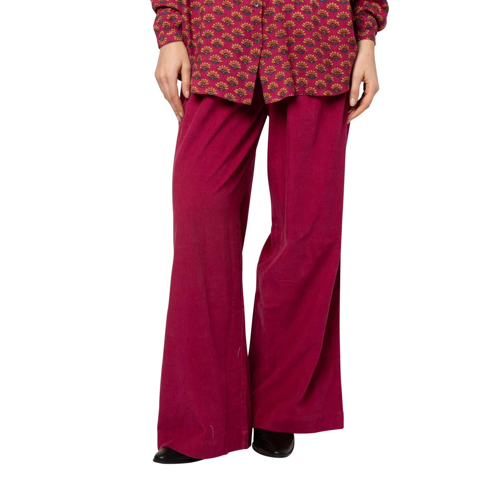 Jane Trousers Velvet 100% Coton - Pink PINK