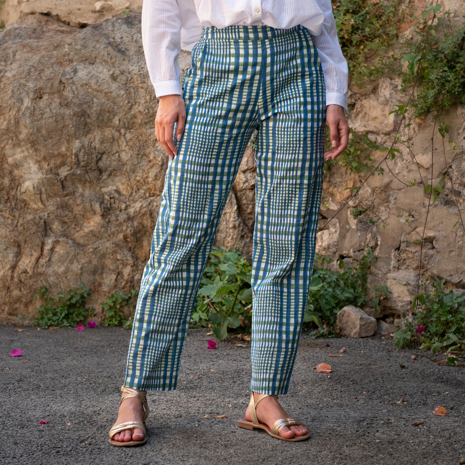 Ninon Pants Nissa 100% Organic Coton - Blue Green BLUE GREEN