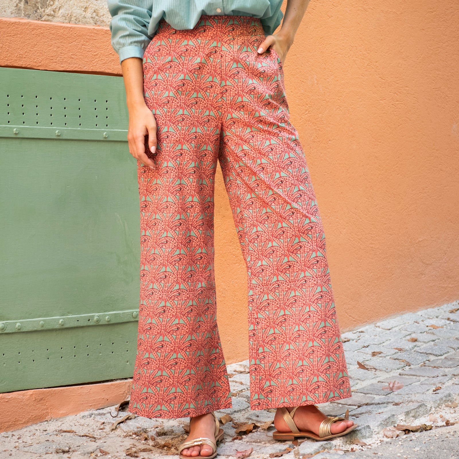 Leana Trousers Palmer 100% Coton - Green GREEN