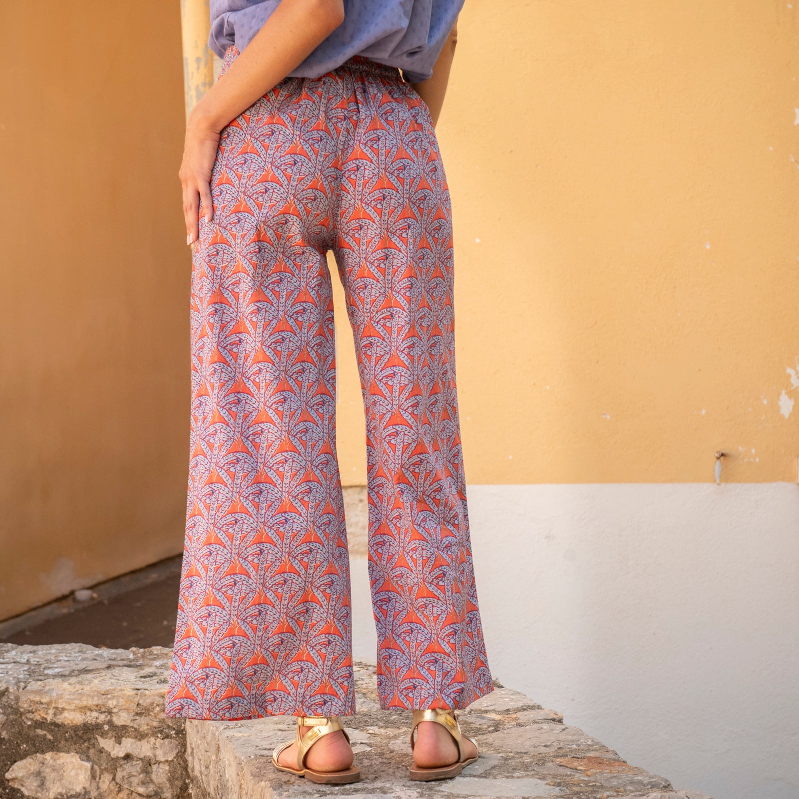 Leana Trousers Palmer 100% Coton - Orange ORANGE