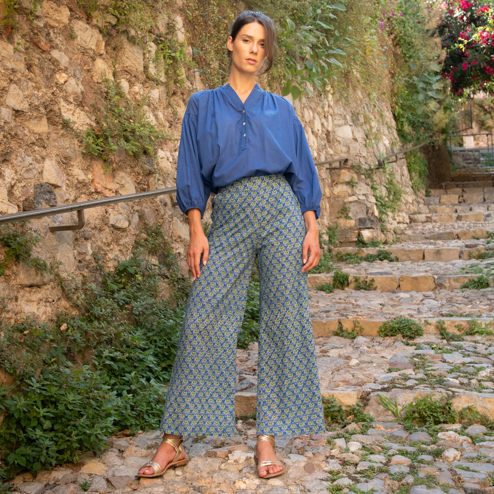 Leana Trousers Opio 100% Coton - Blue BLUE