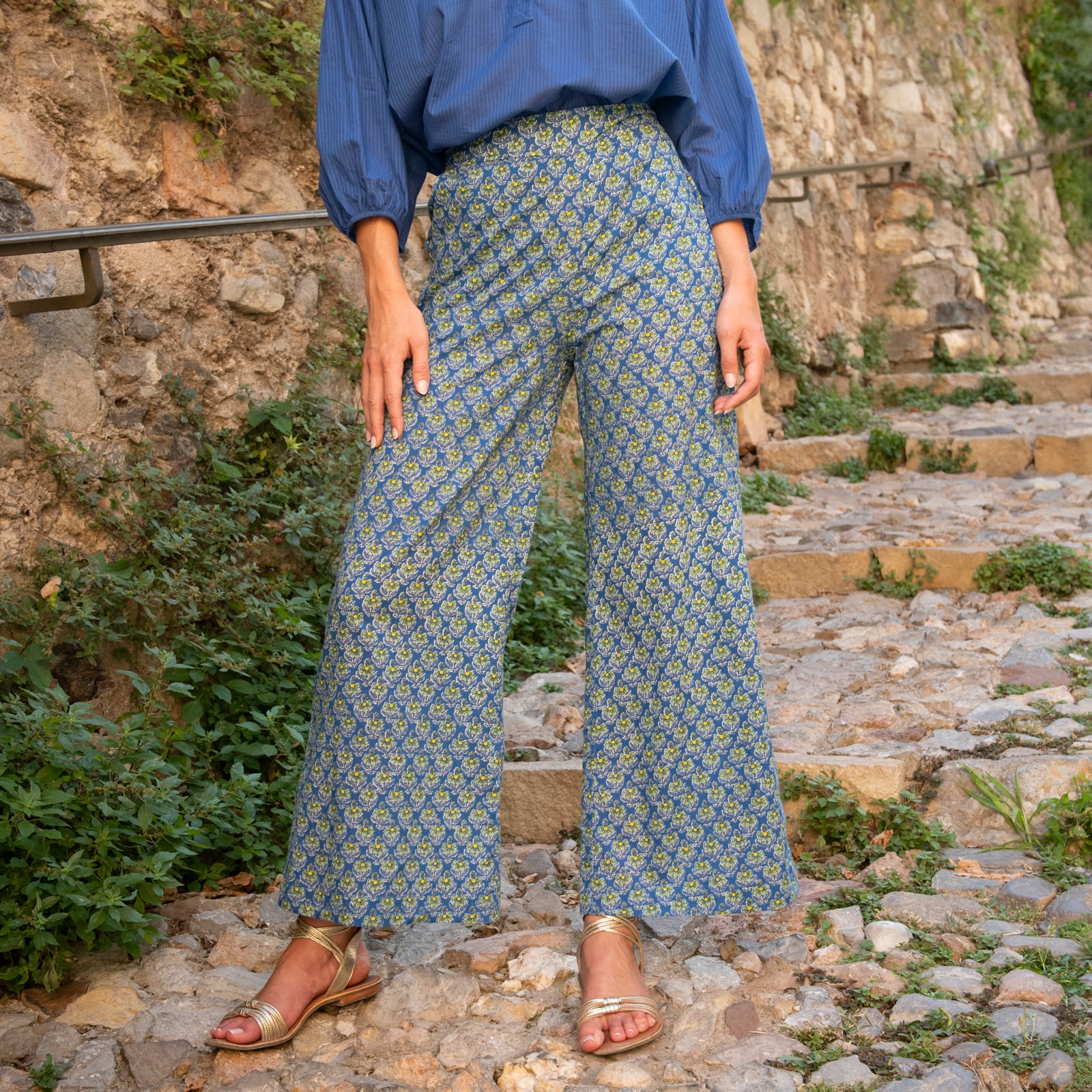 Leana Trousers Opio 100% Coton - Blue BLUE