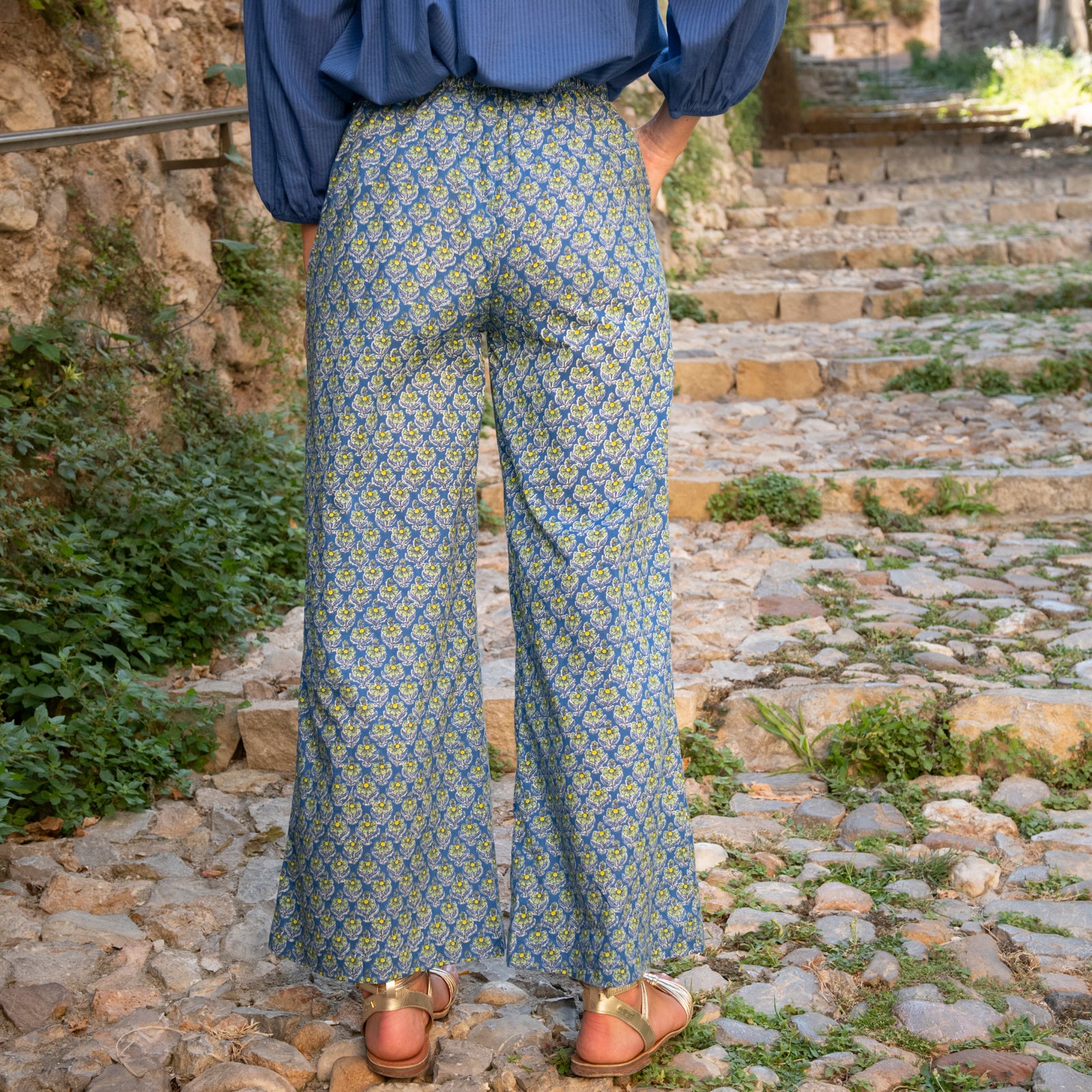Leana Trousers Opio 100% Coton - Blue BLUE