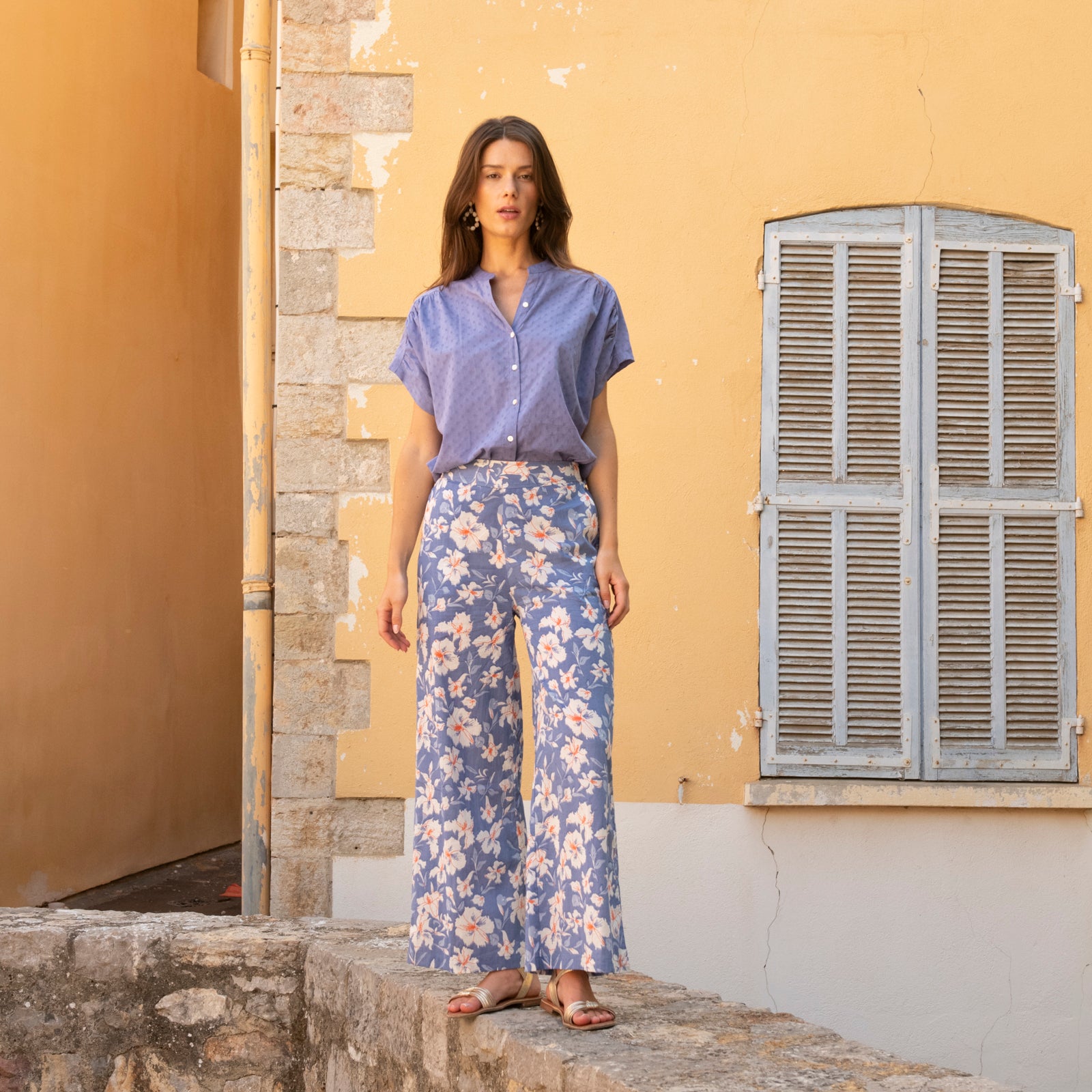 Leana Trousers Rayol 100% Coton - Lilac LILAC