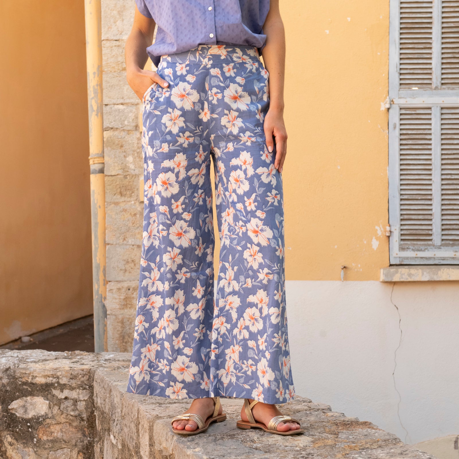 Leana Trousers Rayol 100% Coton - Lilac LILAC