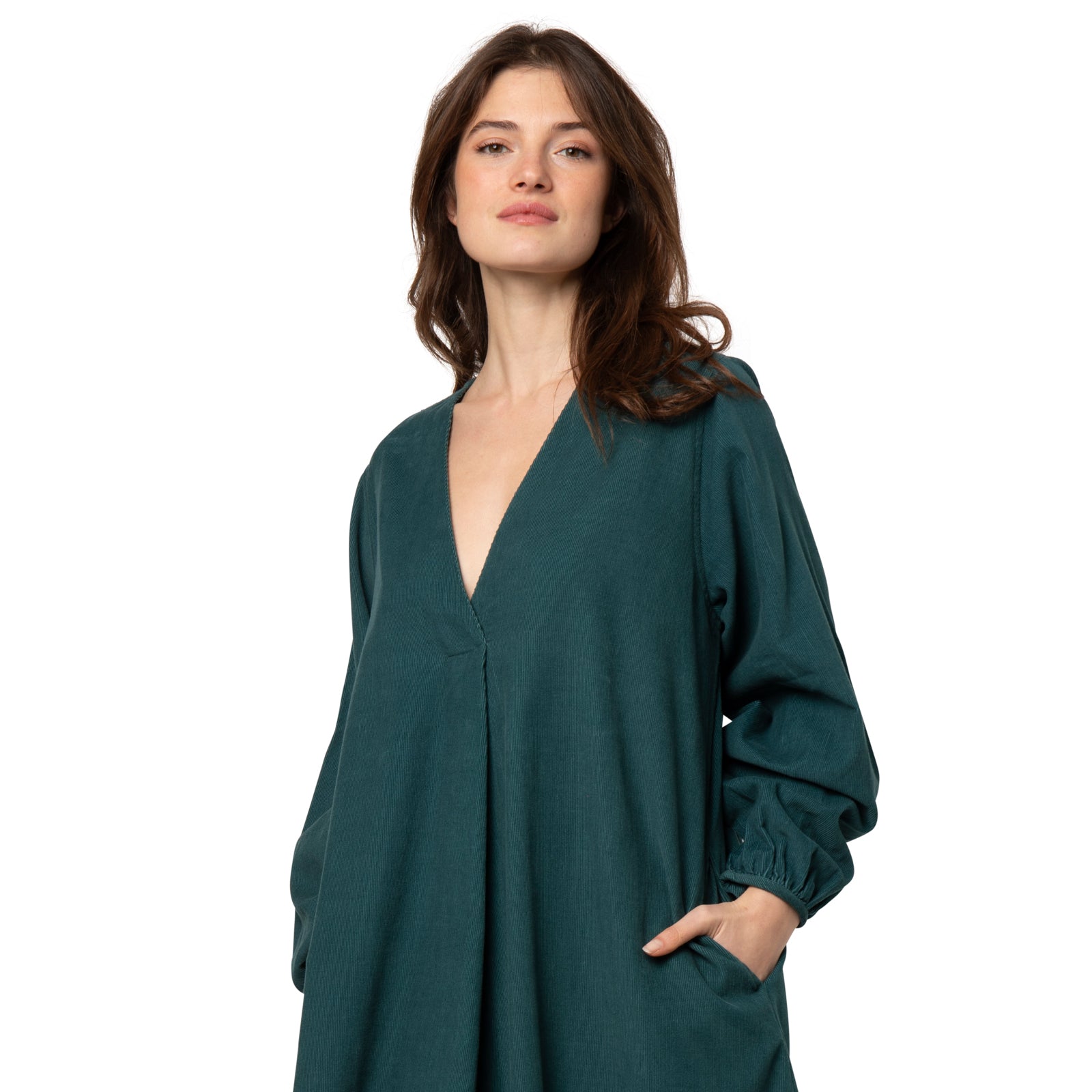 Neha Dress Velvet 100% Coton - Green GREEN