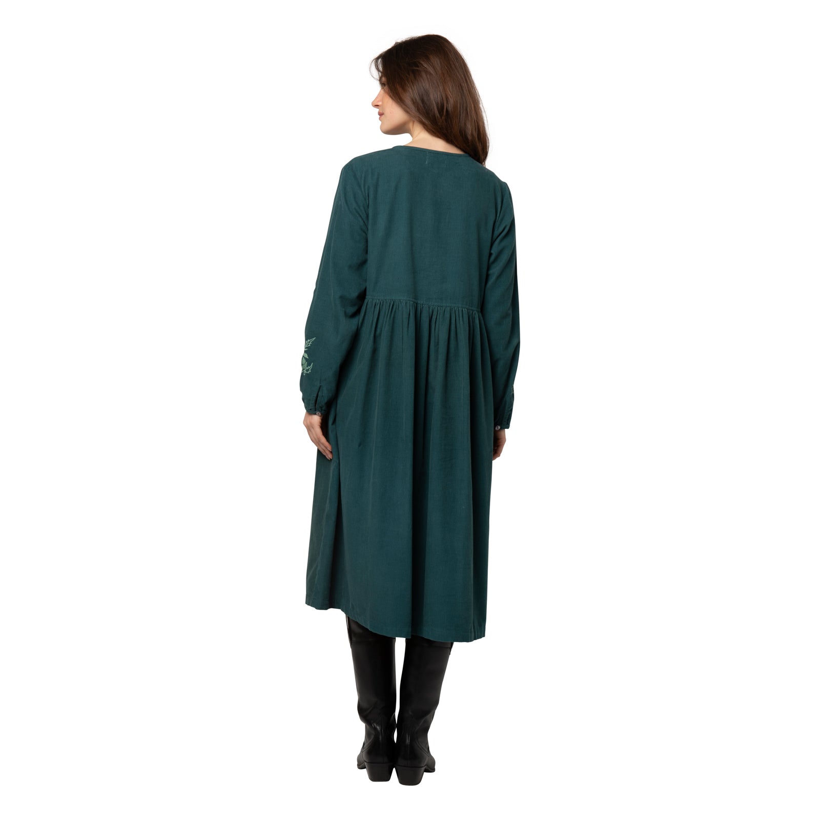 Lucy Dress Velvet 100% Coton - Green GREEN