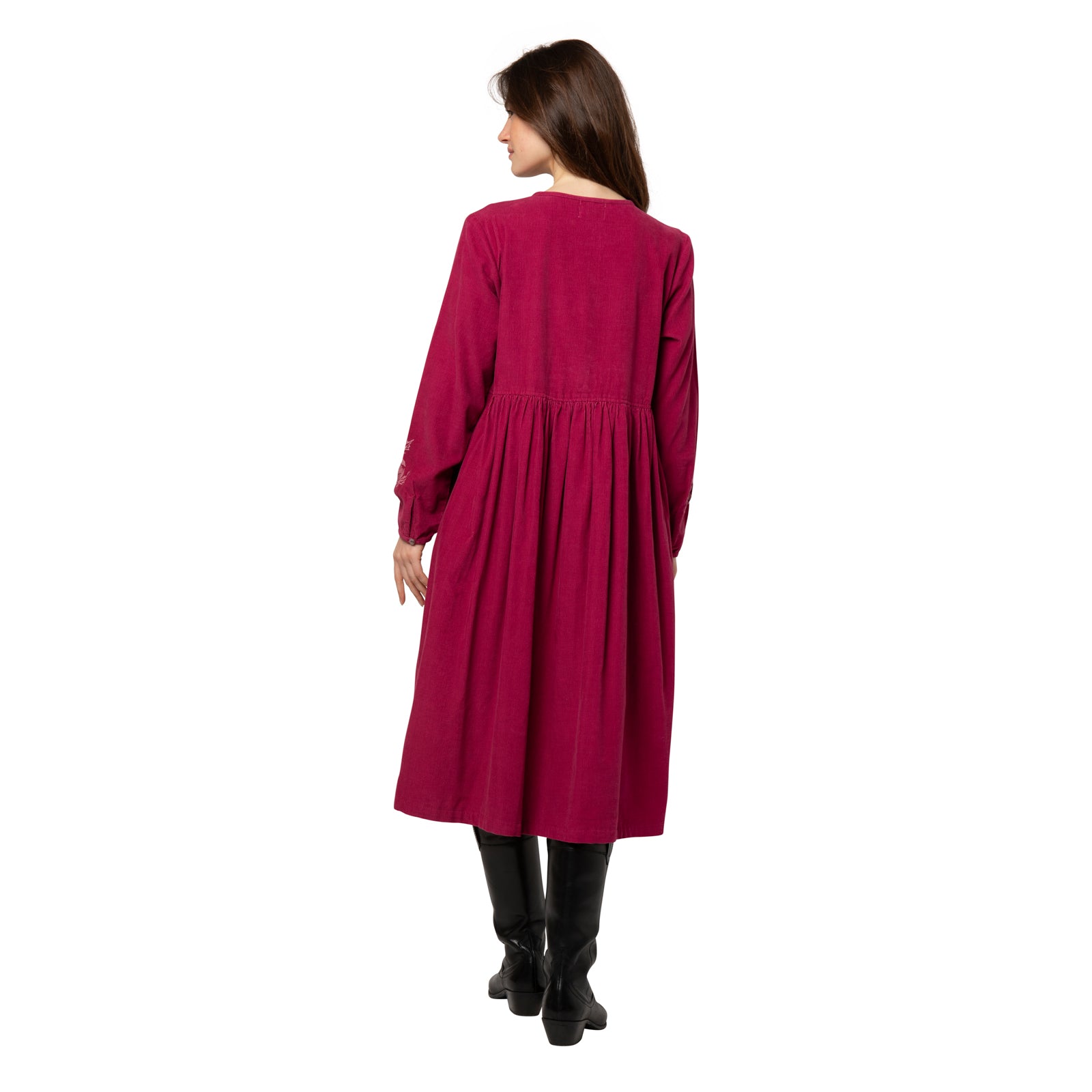 Lucy Dress Velvet 100% Coton - Pink PINK