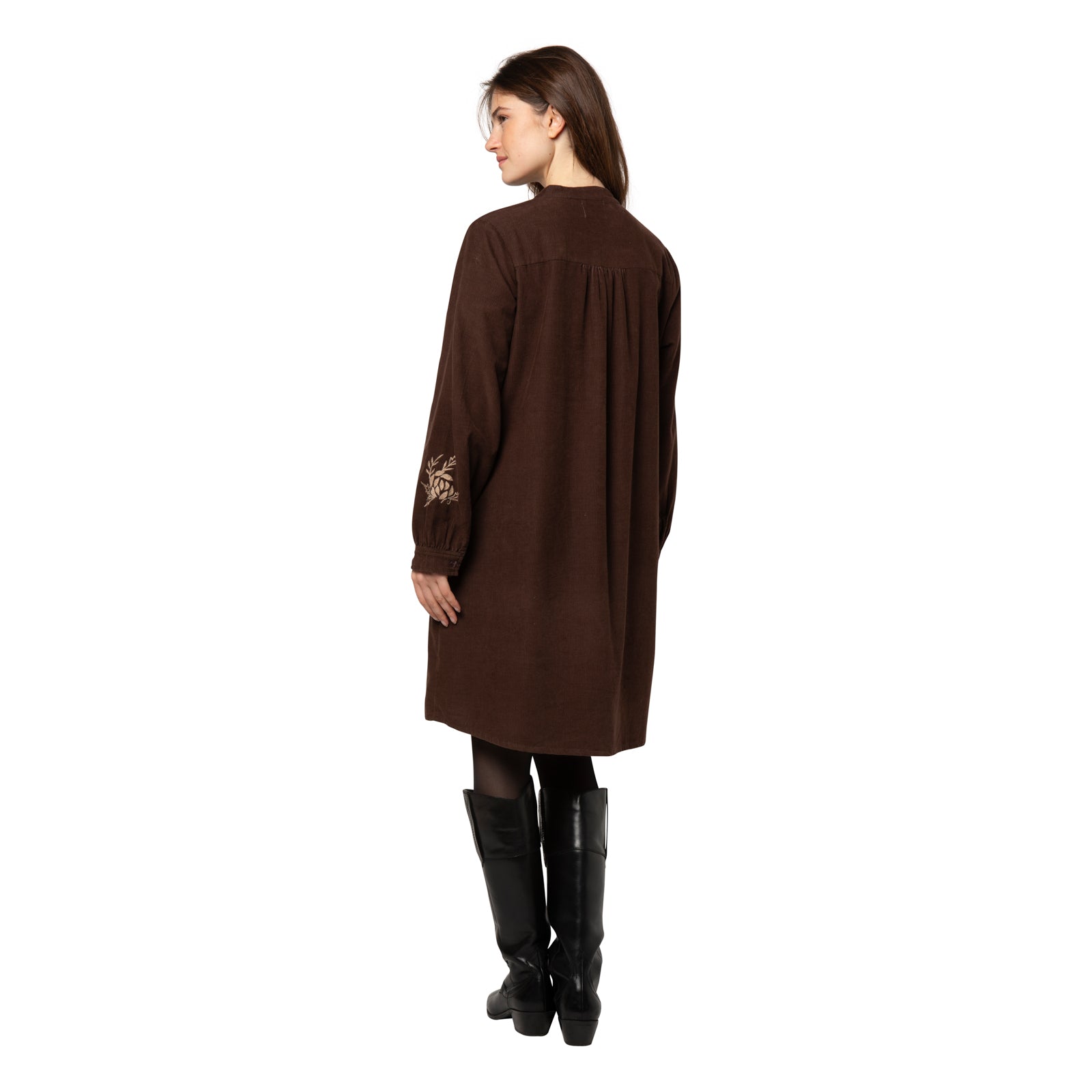 Tina Dress Velvet 100% Coton - Brown BROWN