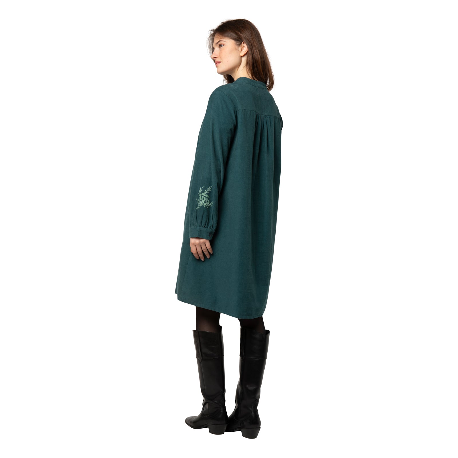 Tina Dress Velvet 100% Coton - Green GREEN