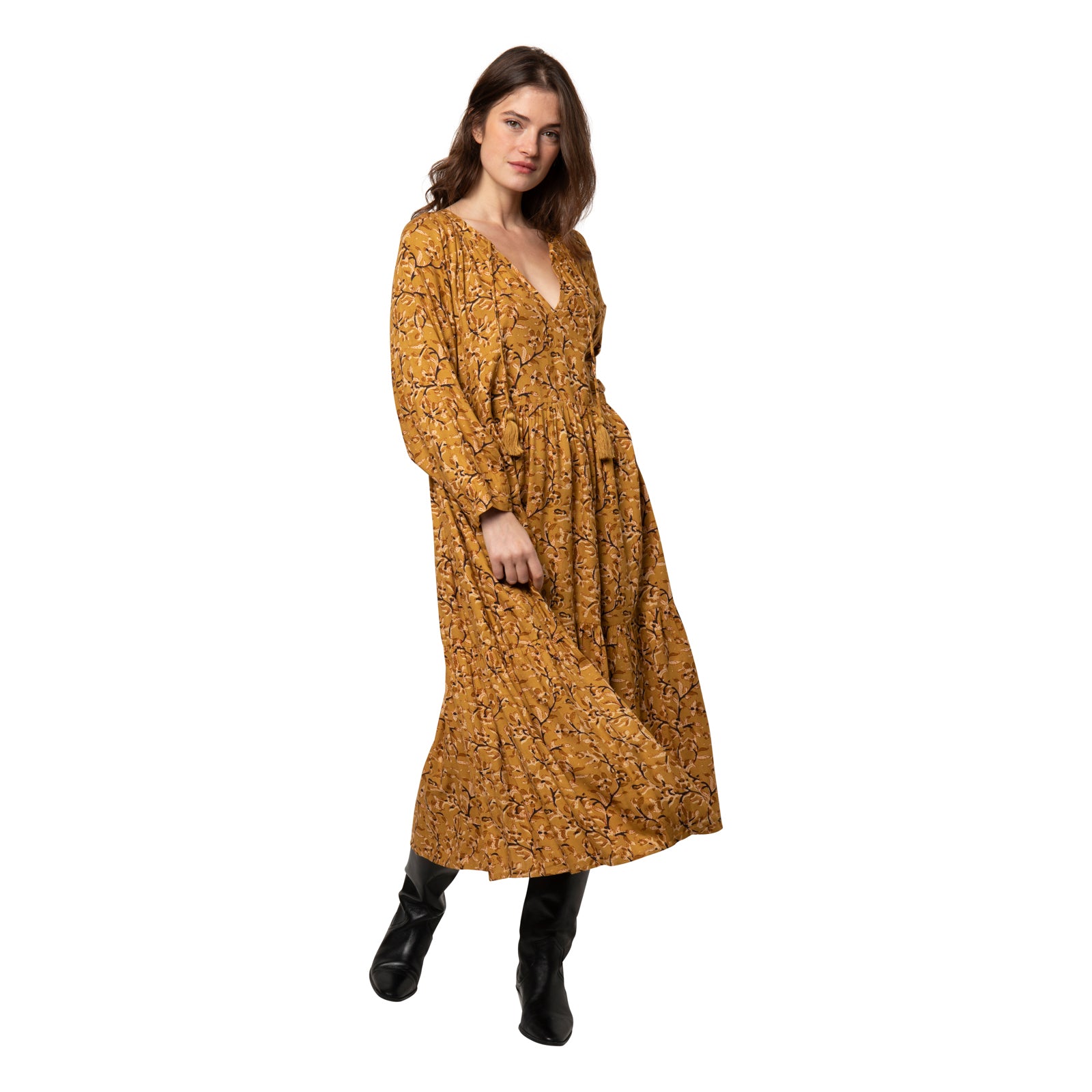 Angele Dress Fall - Ochre OCHRE