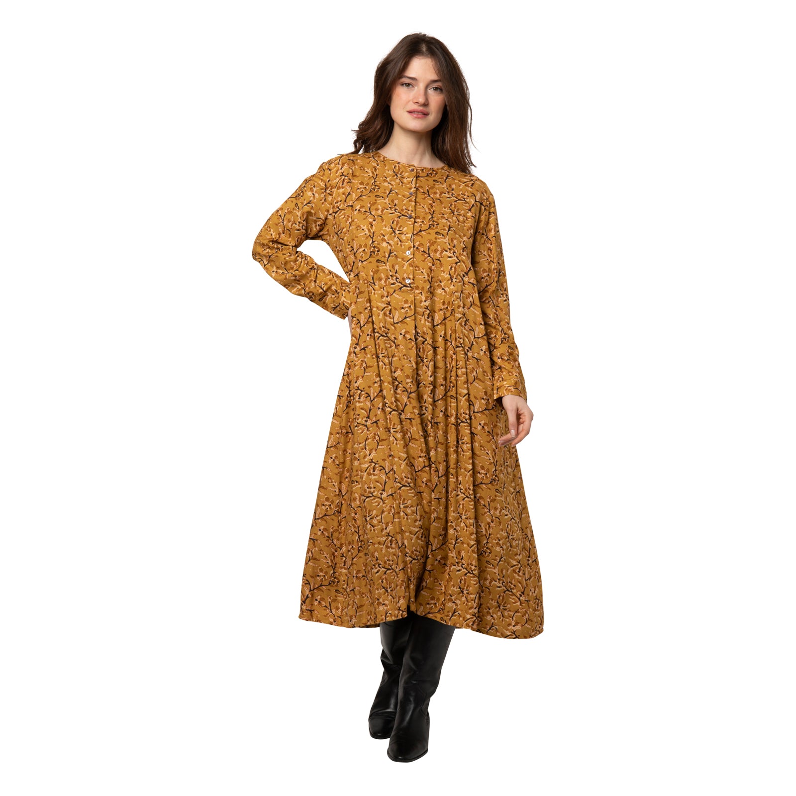 Flora Dress Fall - Ochre OCHRE