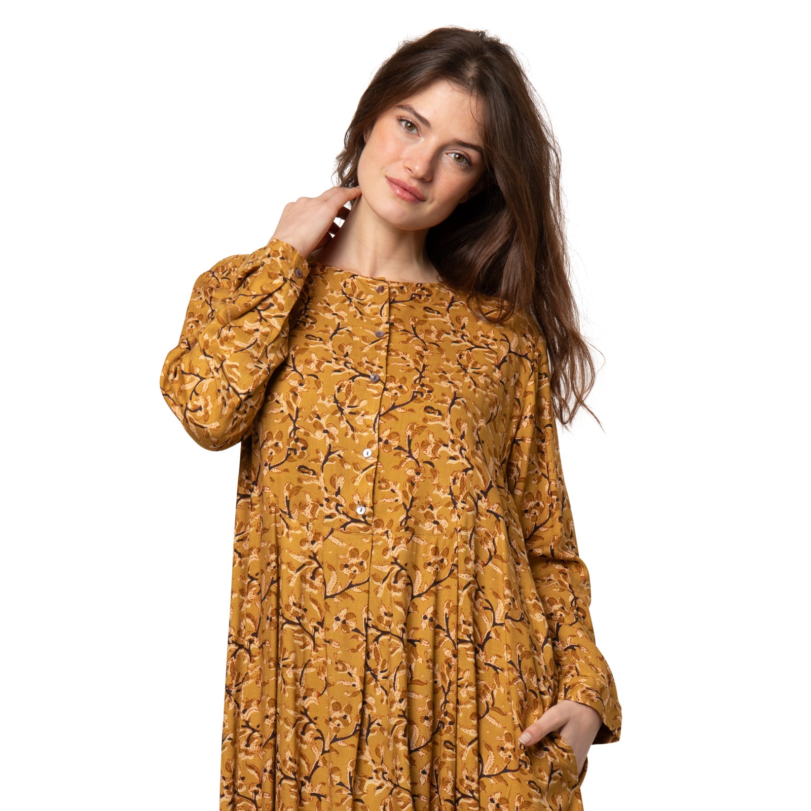 Flora Dress Fall - Ochre OCHRE