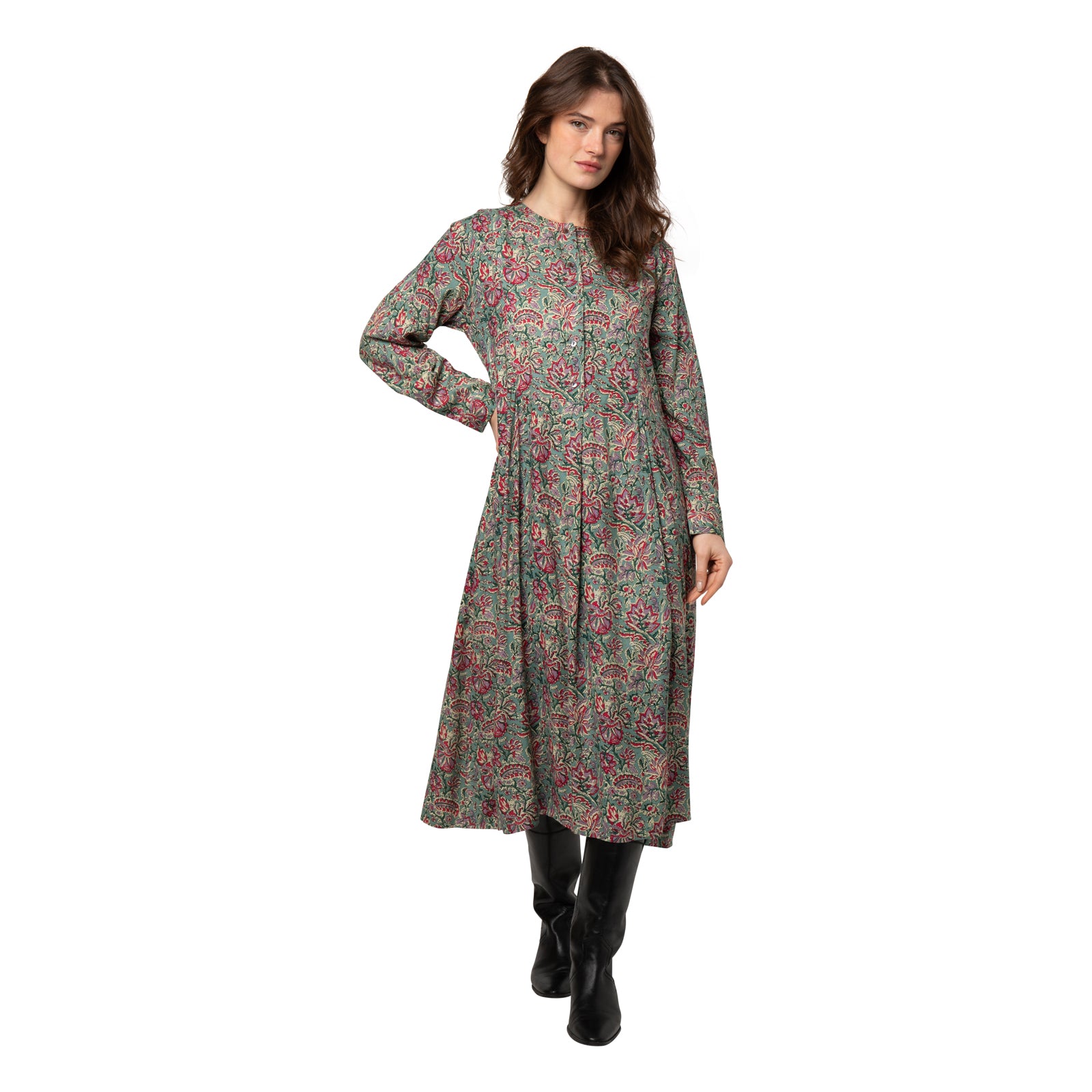 Flora Dress Jaipur - Green GREEN