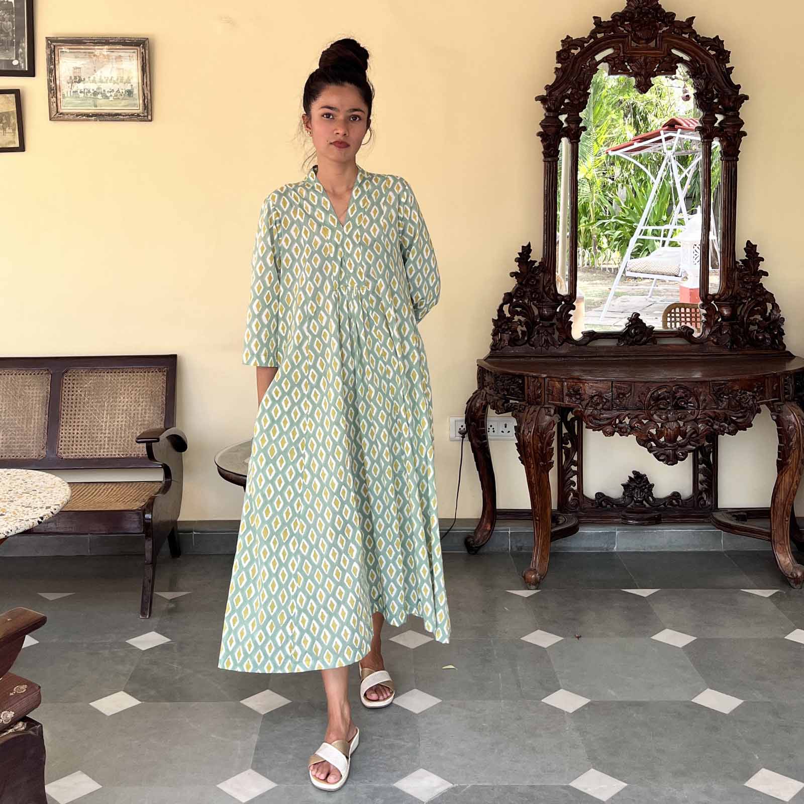 Mia Dress La Baume 100% Organic Cotton - Green GREEN