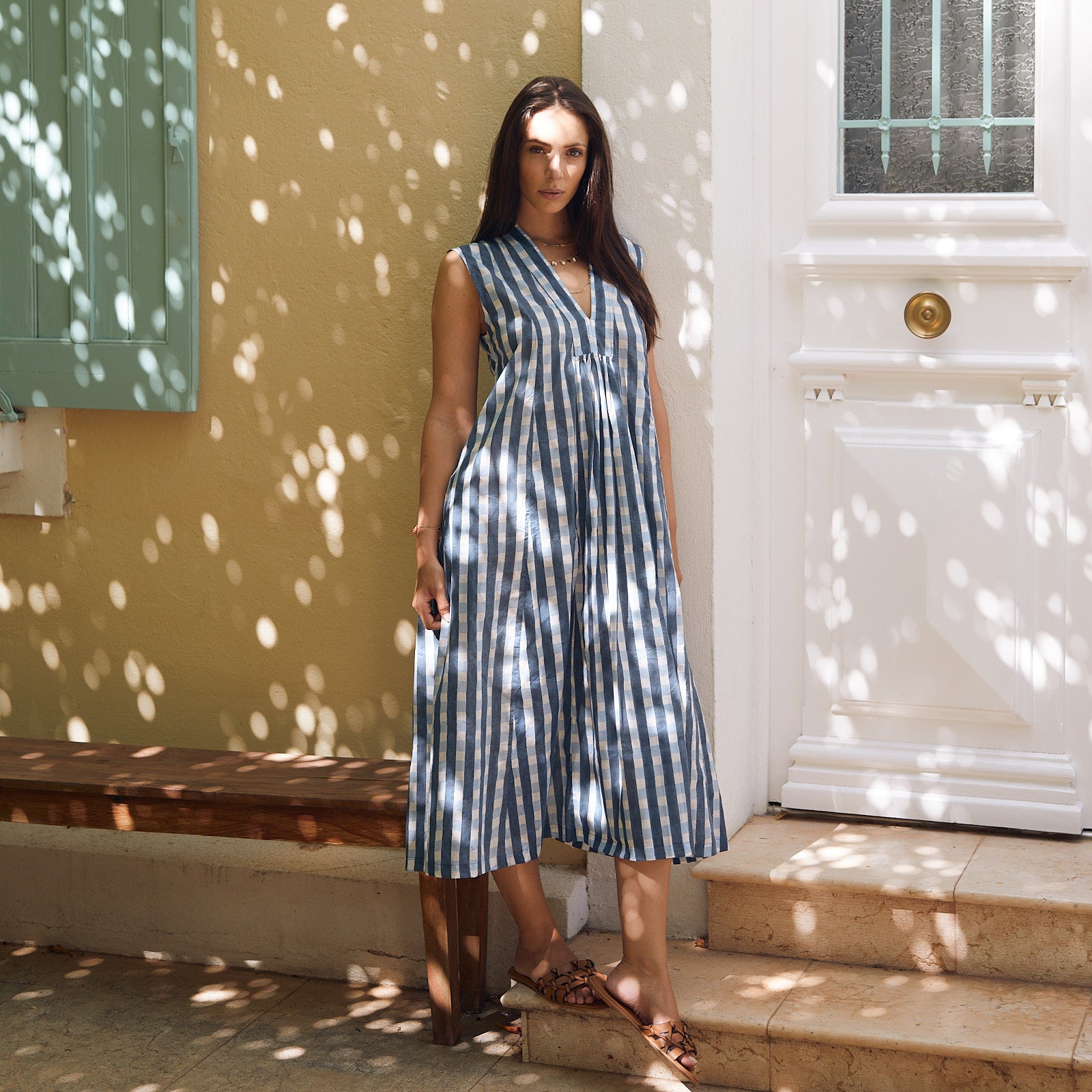 Miana Dress Prado 100% Organic Cotton - Blue BLUE