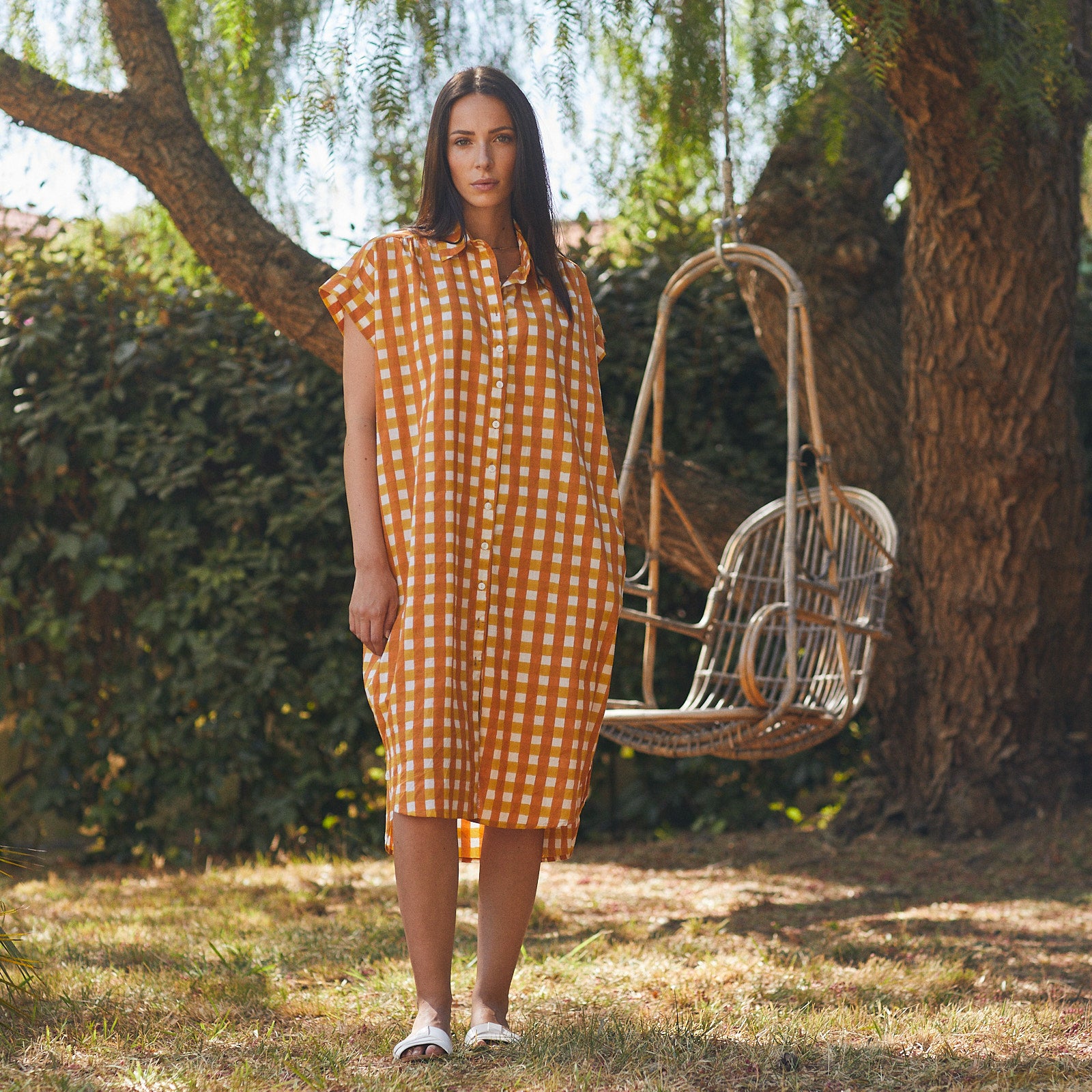Marguerite Dress Prado 100% Organic Cotton - Orange ORANGE