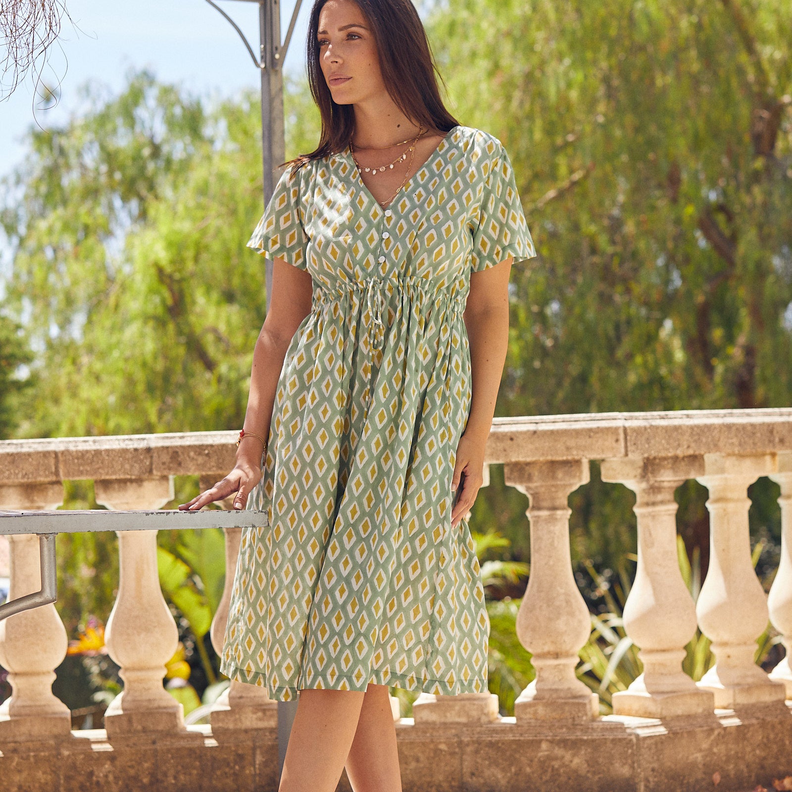 Macha Dress La Baume 100% Organic Cotton - Green GREEN