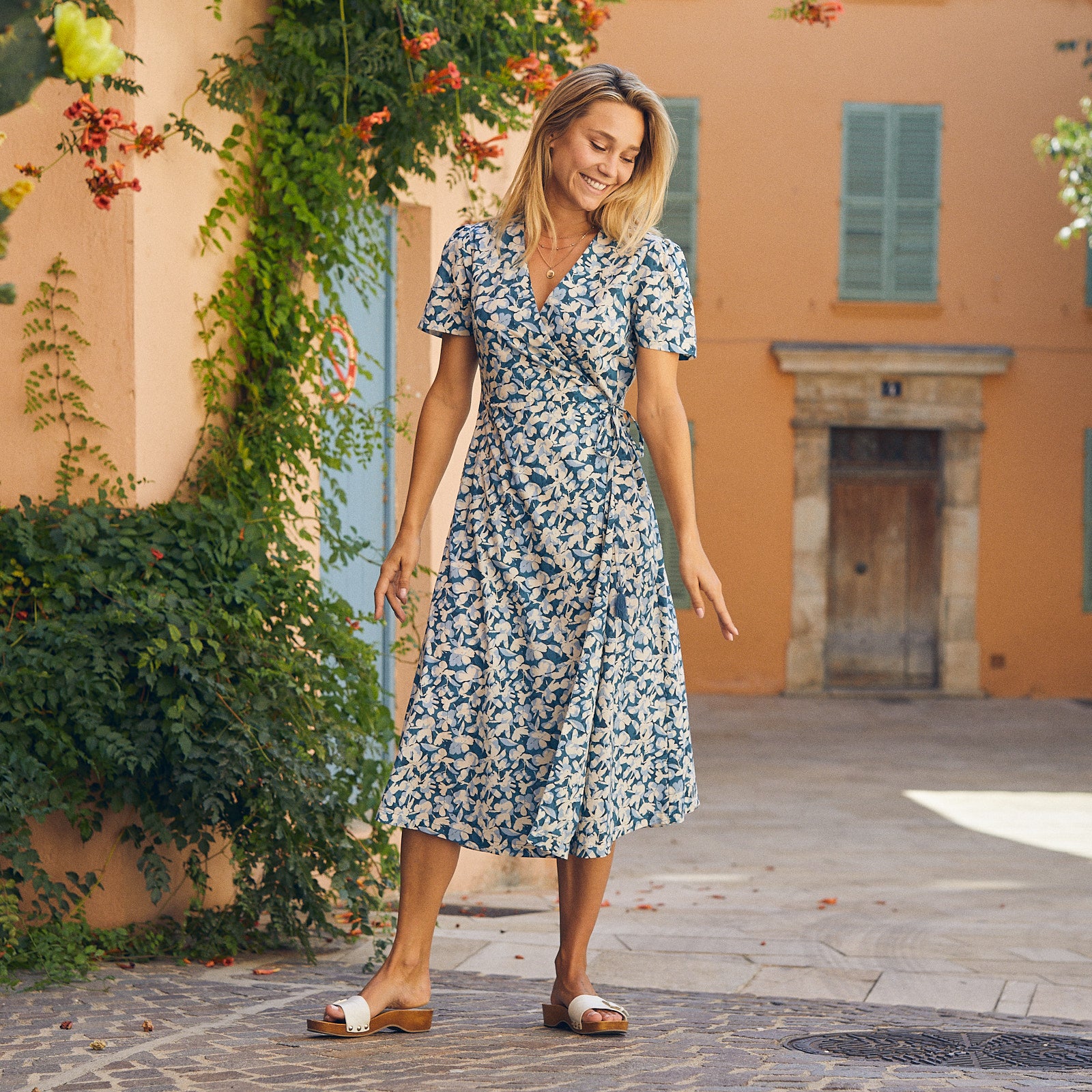 Carolina Dress Sormiou 100% Coton - Blue BLUE