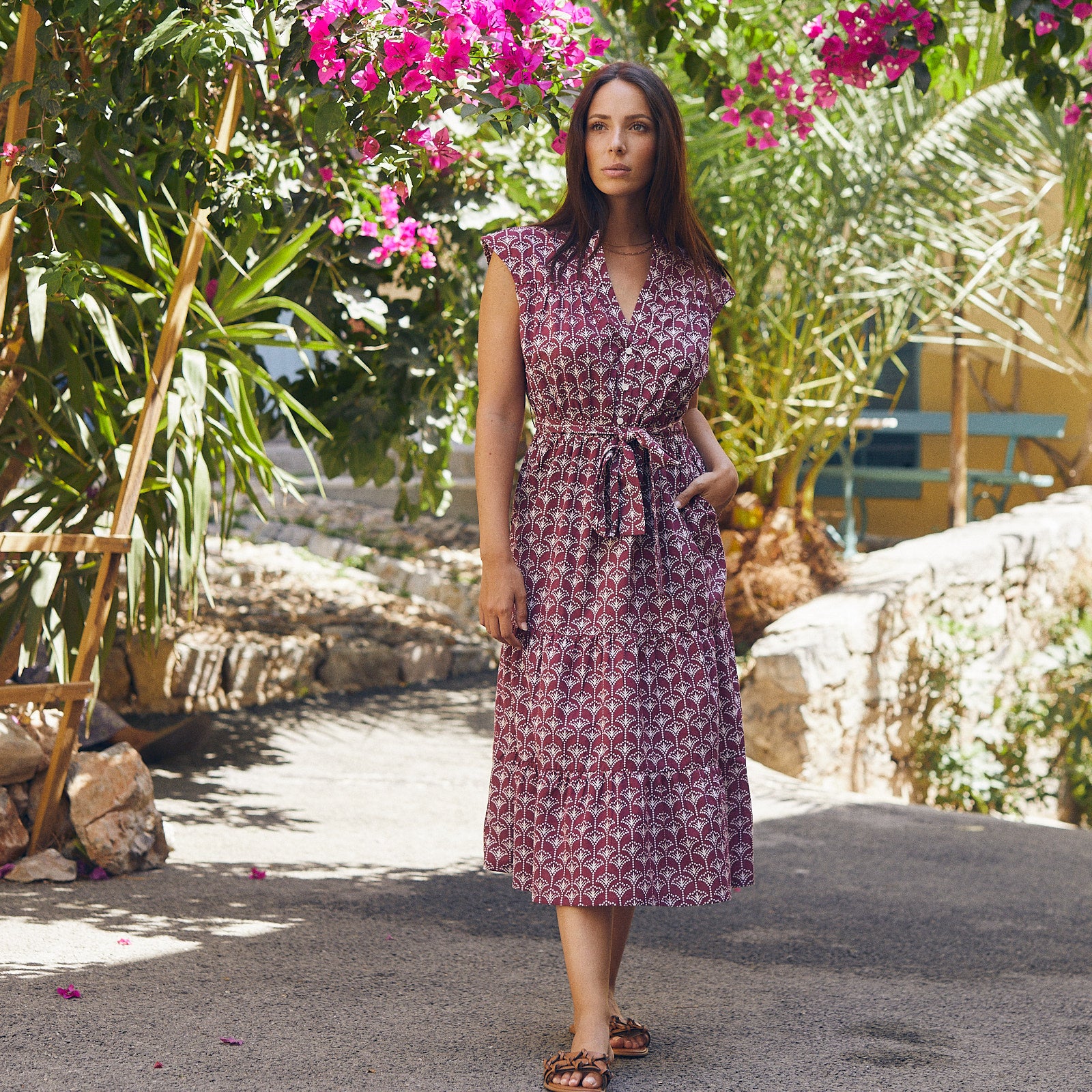 Louise Dress Morgiou 100% Coton - Rasberry RASBERRY