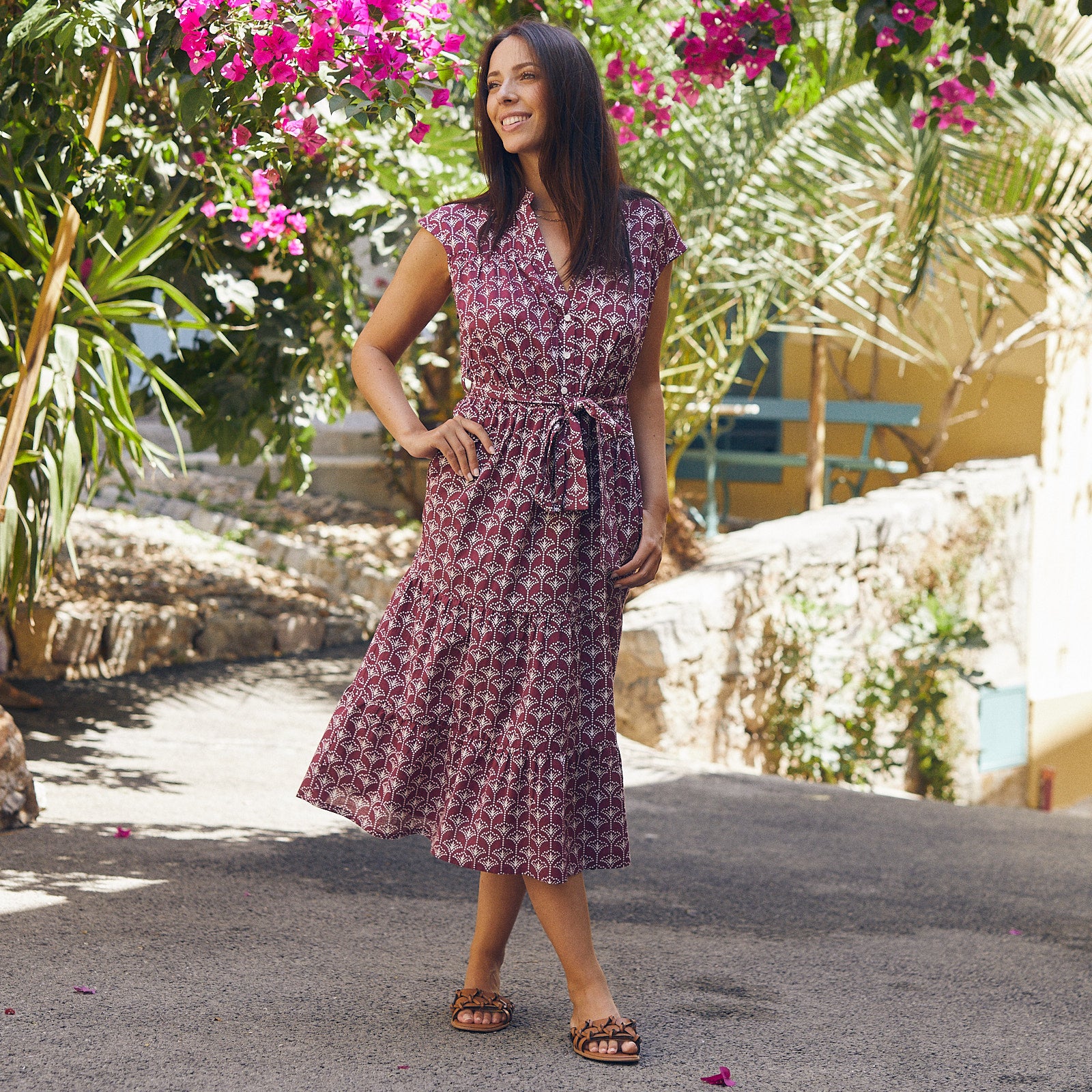 Louise Dress Morgiou 100% Coton - Rasberry RASBERRY