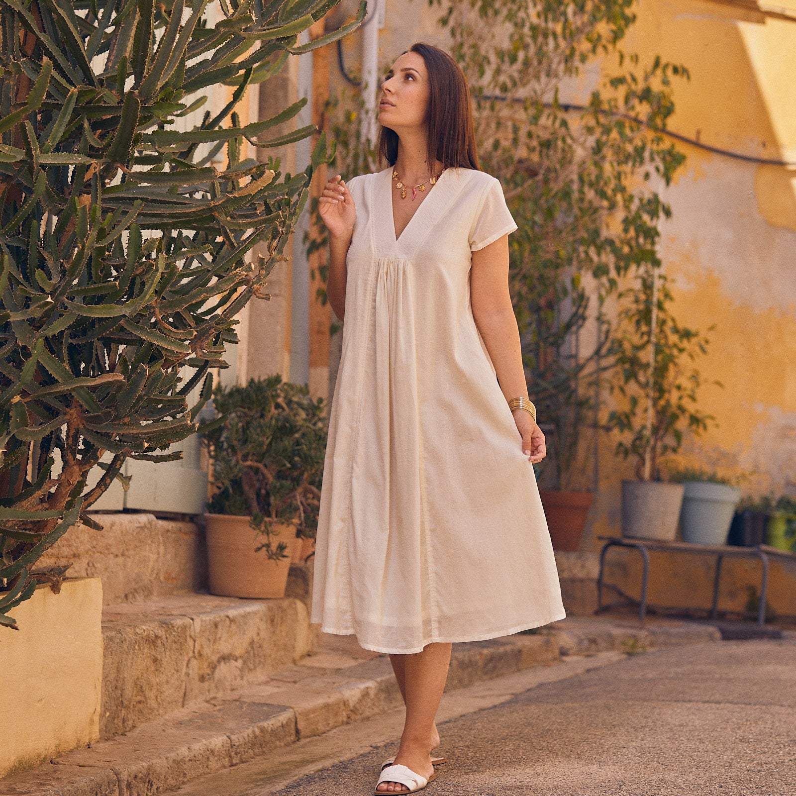 Iris Long Dress S.c 100% Coton - Ecru ECRU
