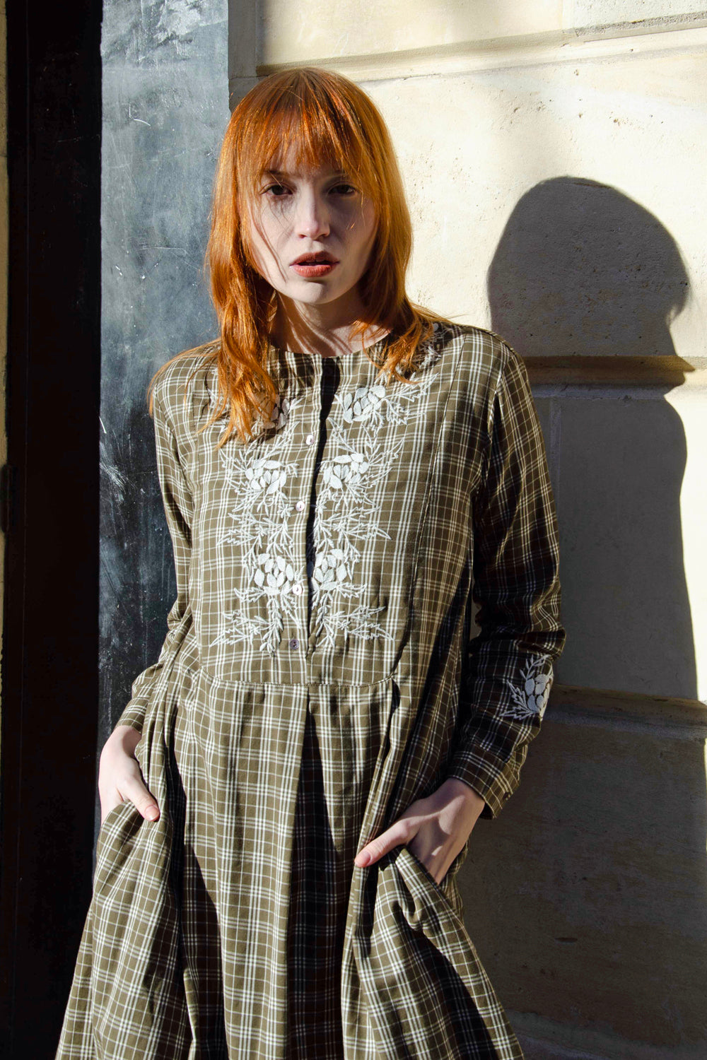 Flora Dress 100% Coton - Kakhi KAKHI