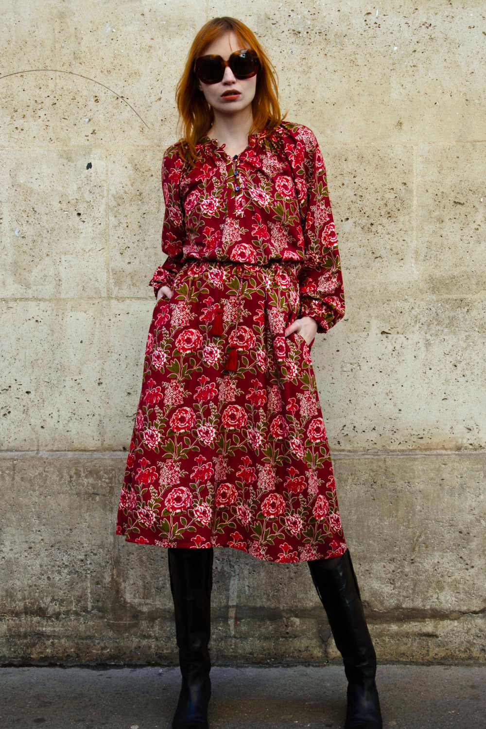 Manon Dress - Burgundy BURGUNDY