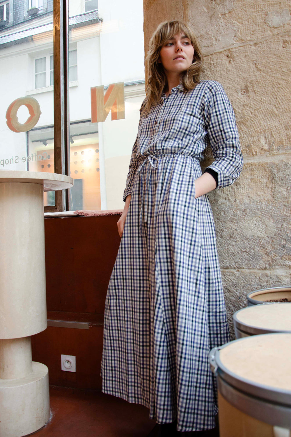 Manuela Dress 100% Coton - Blue BLUE
