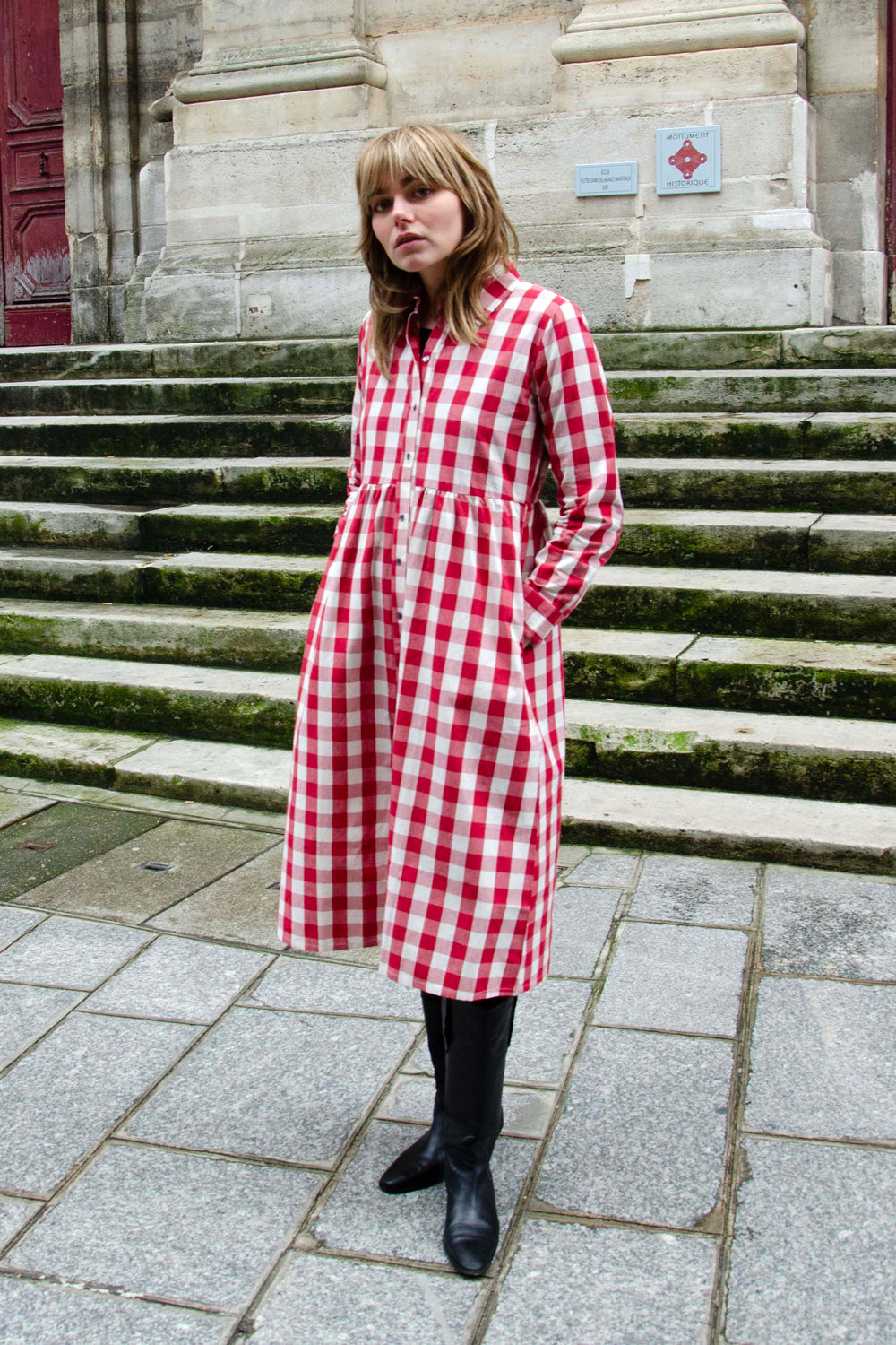 Paulette Dress 100% Coton - Red RED