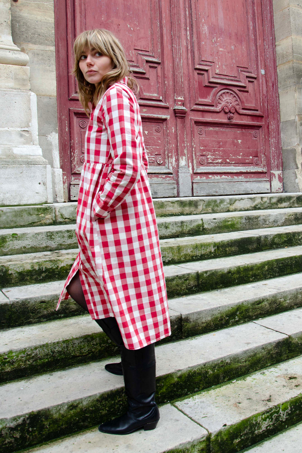 Paulette Dress 100% Coton - Red RED