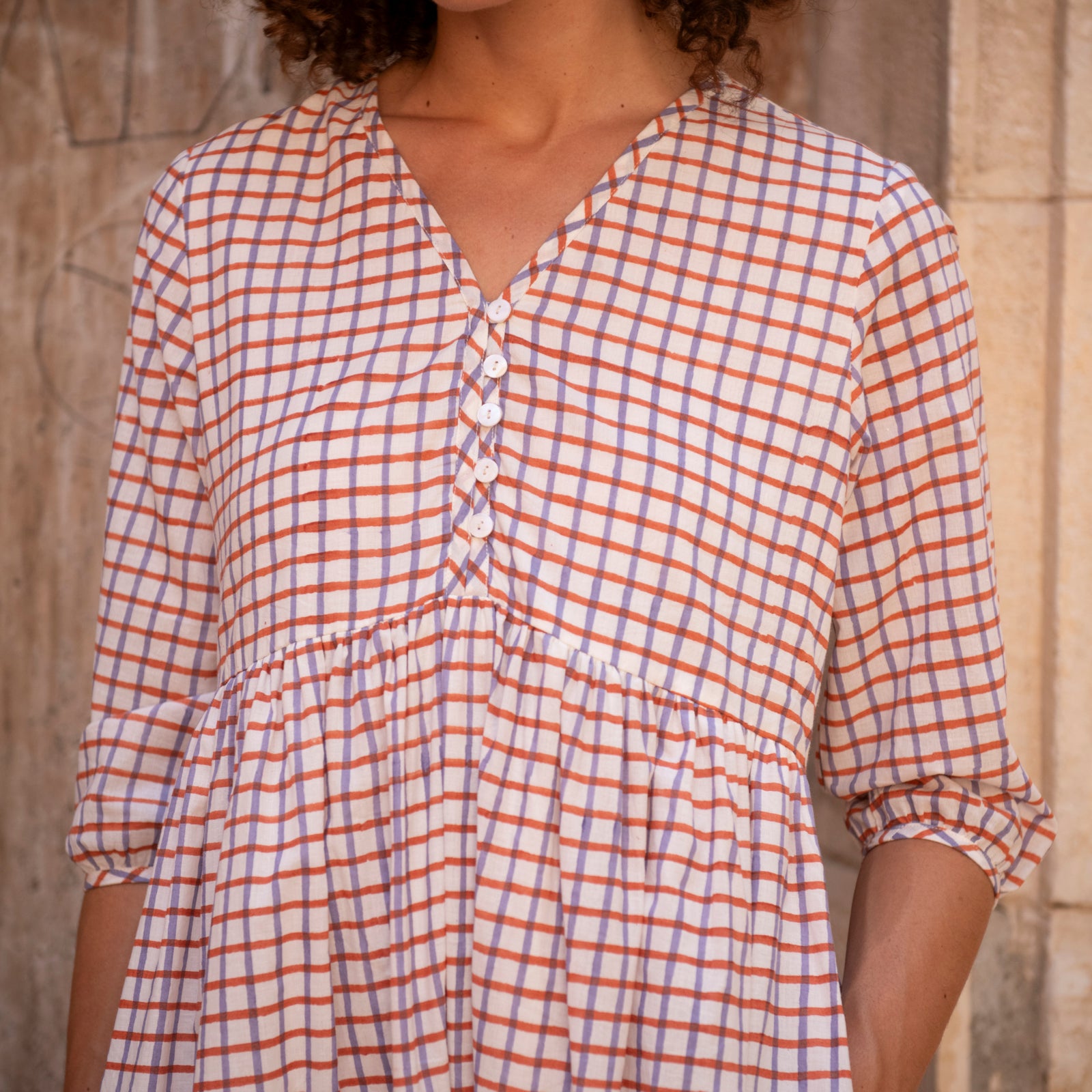 Colette Dress Croisette 100% Organic Cotton - Orange Lilac ORANGE LILAC