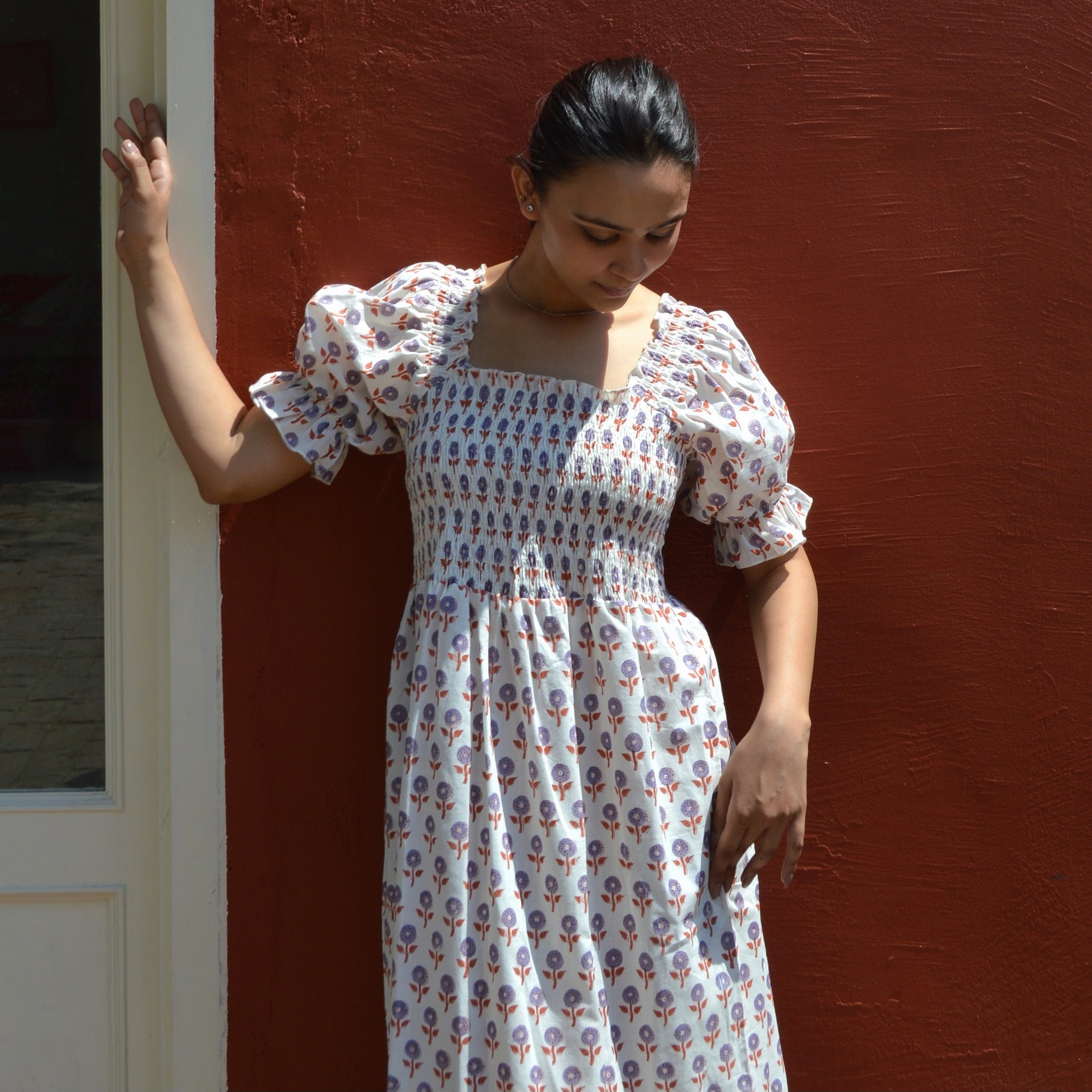 Giulia Dress Grace 100% Organic Cotton - Orange Lilac ORANGE LILAC
