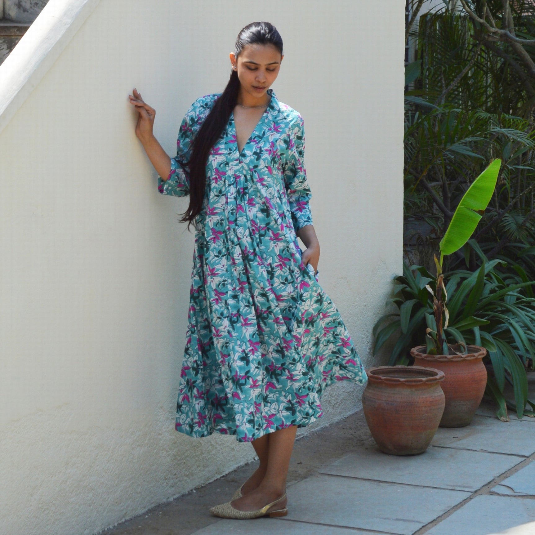 Mia Dress Figuieres 100% Organic Cotton - Green GREEN