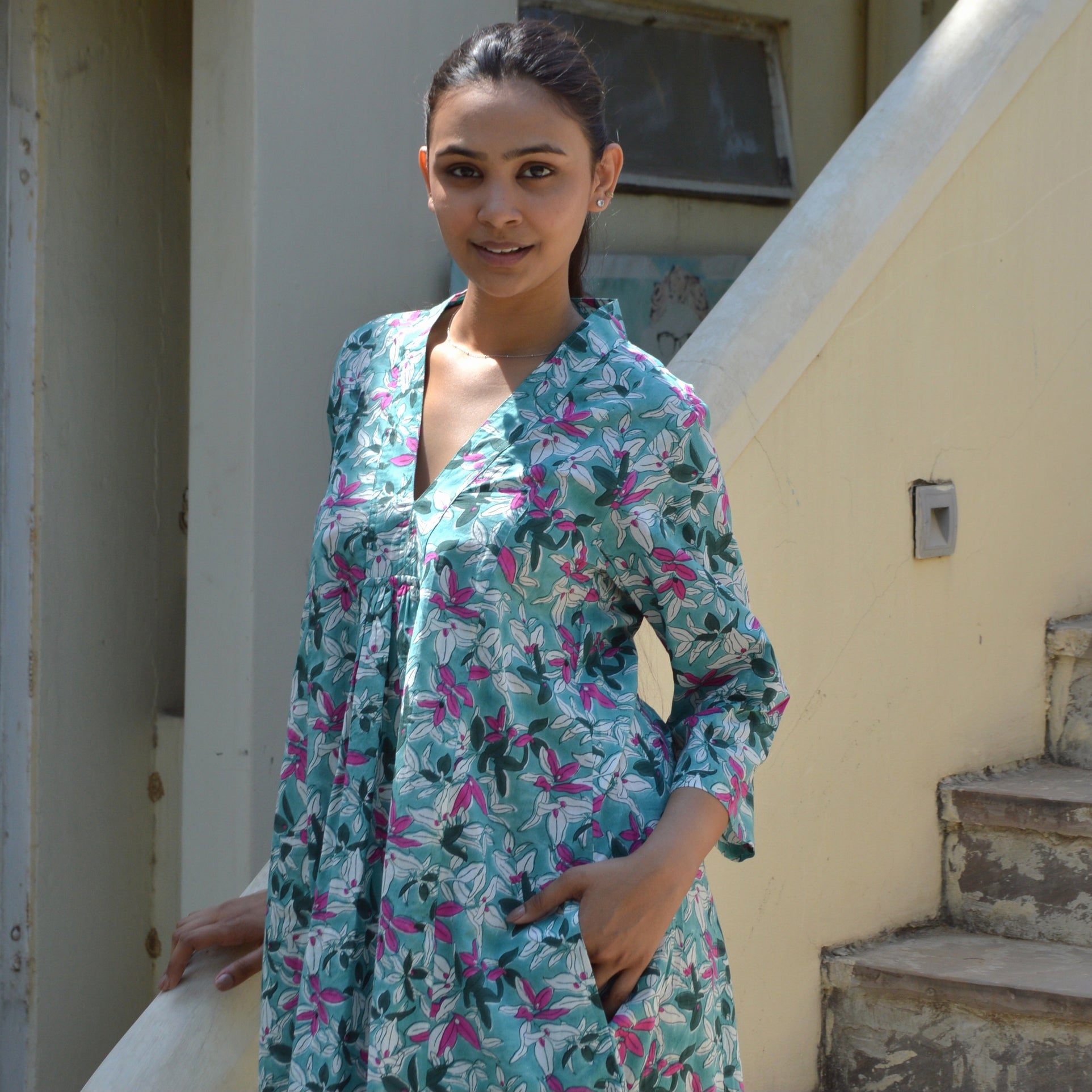 Mia Dress Figuieres 100% Organic Cotton - Green GREEN