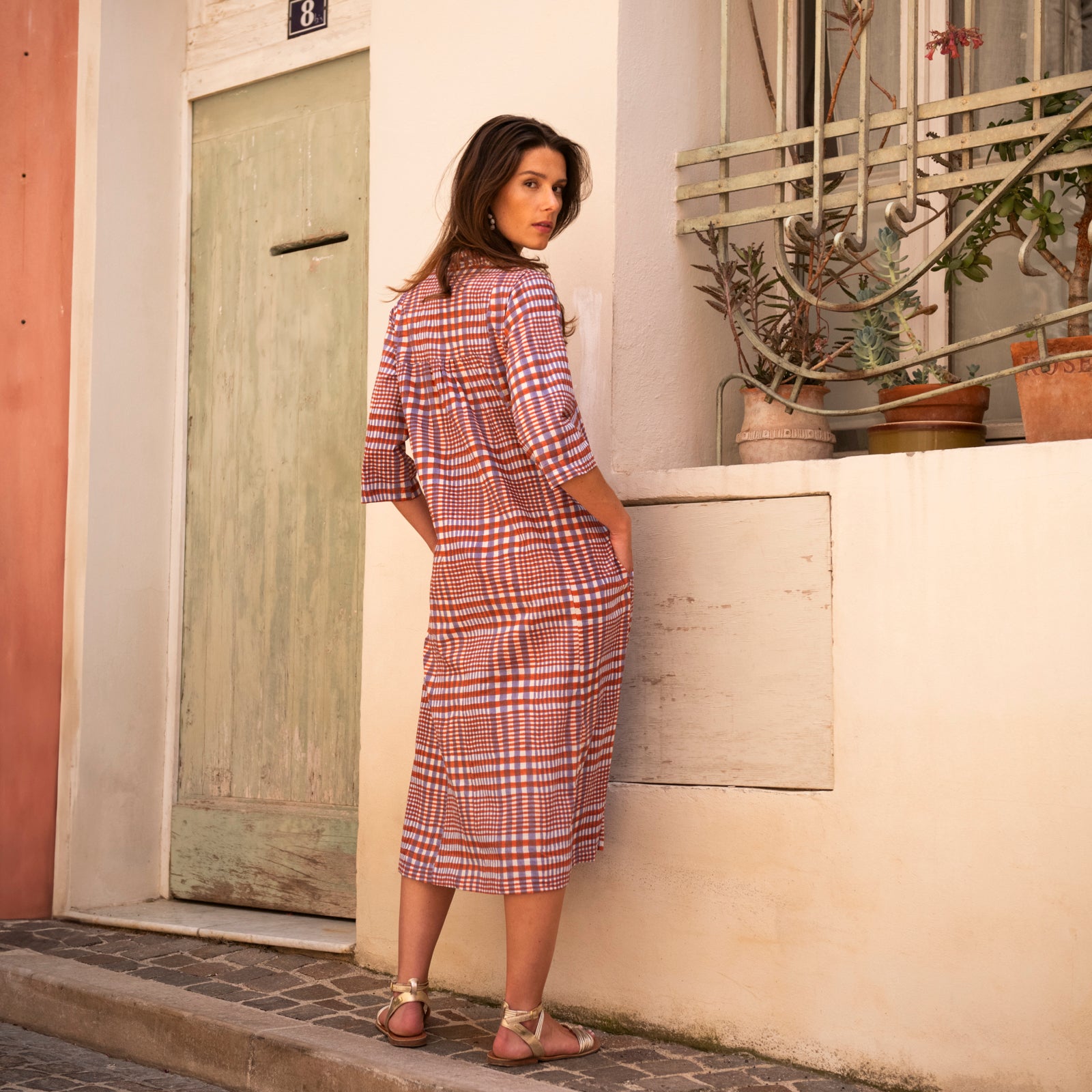 Mia Dress Nissa 100% Organic Cotton - Orange Lilac ORANGE LILAC