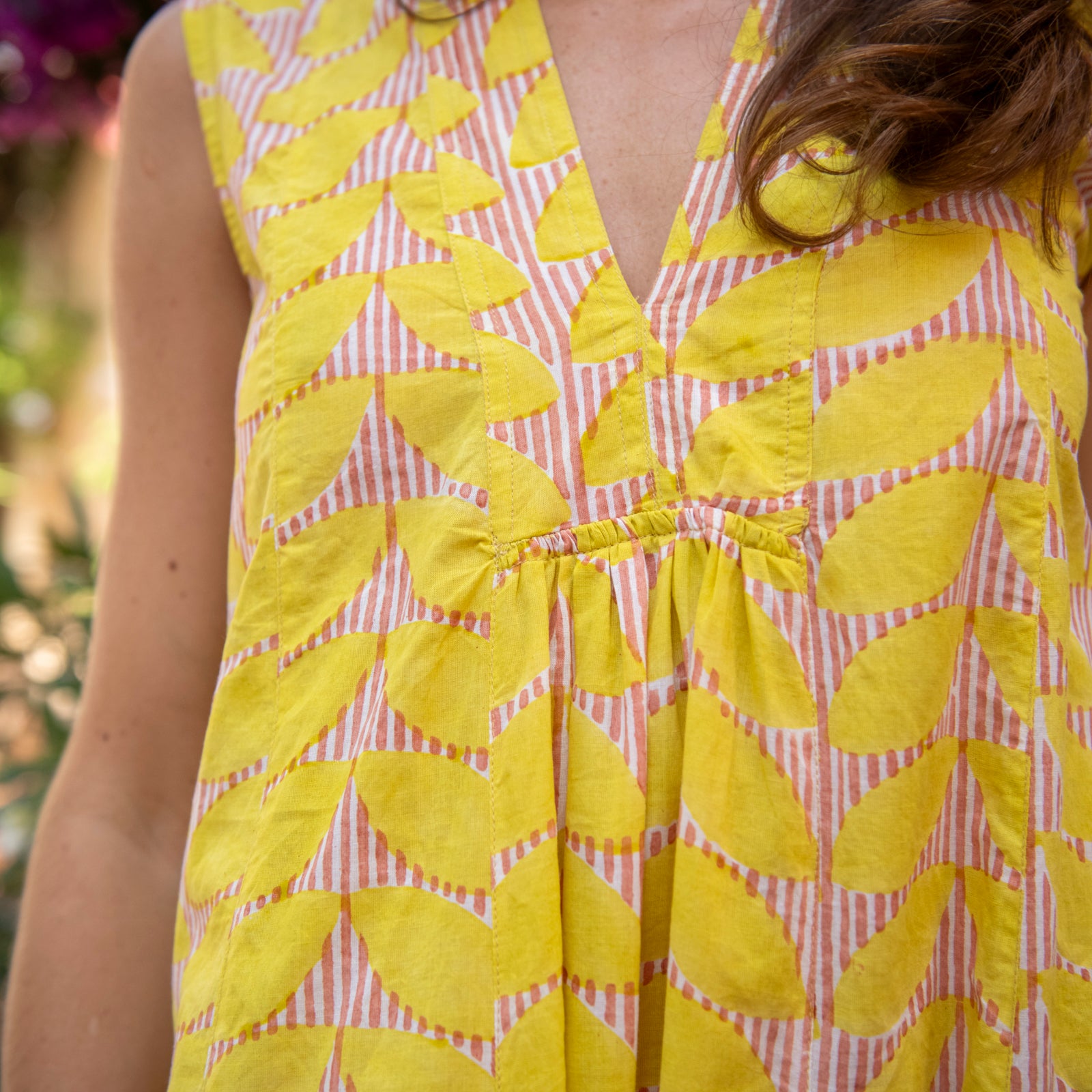 Miana Dress S.l. Cap Estel 100% Organic Cotton - Yellow YELLOW