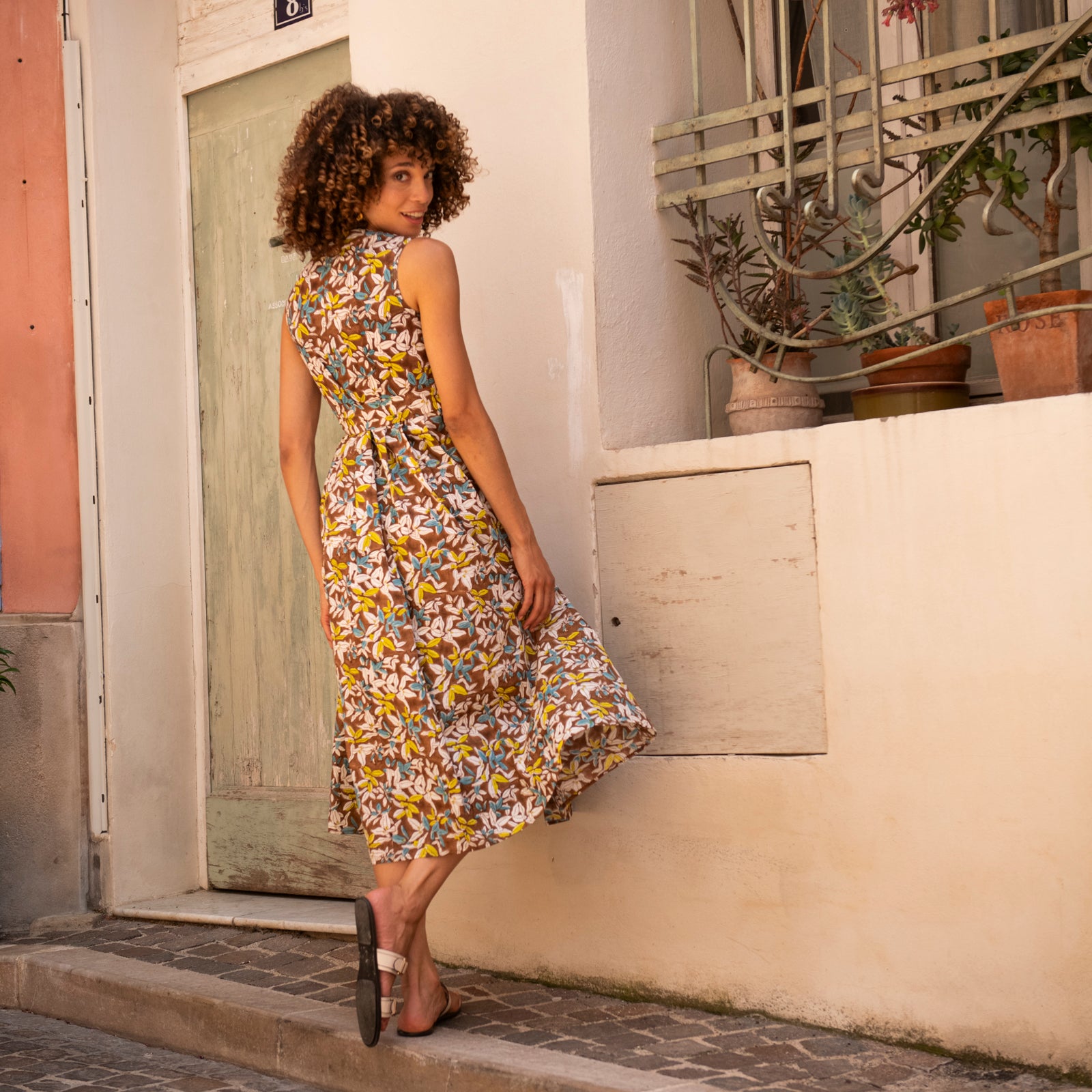 Rose Dress Figuieres 100% Organic Cotton - Brown BROWN